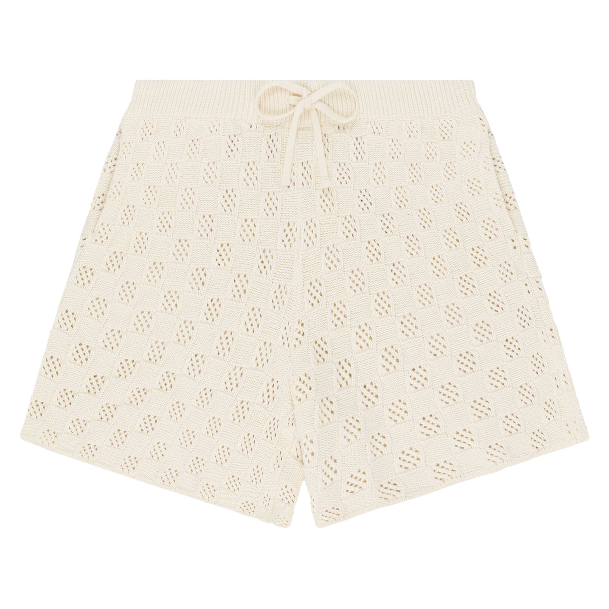 Pre-owned Aimé Leon Dore Checkered Knit Short 'pristine' | Cream | Men's Size L