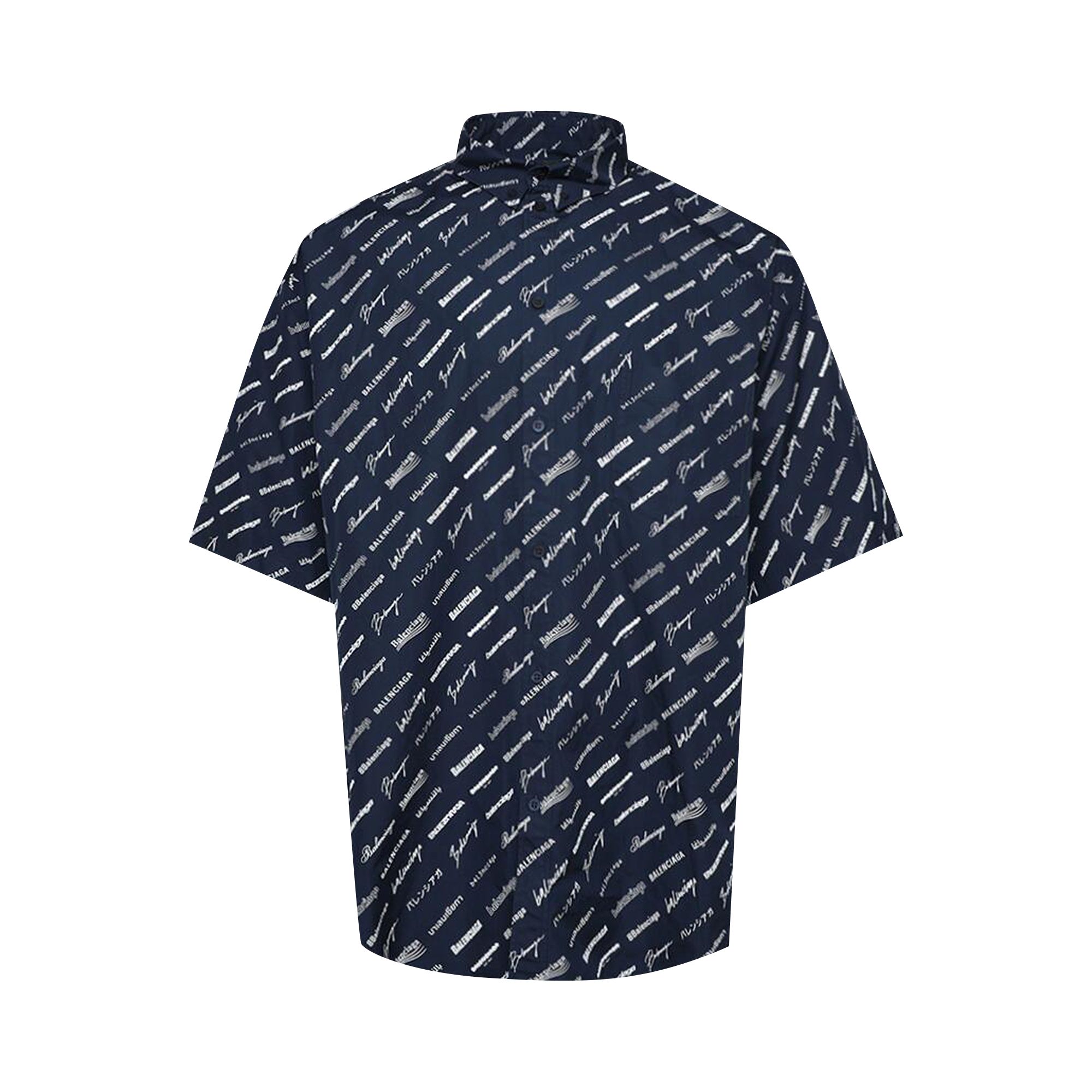 Pre-owned Balenciaga Shirt 'marine/dirty White' | Blue | Men's Size 42