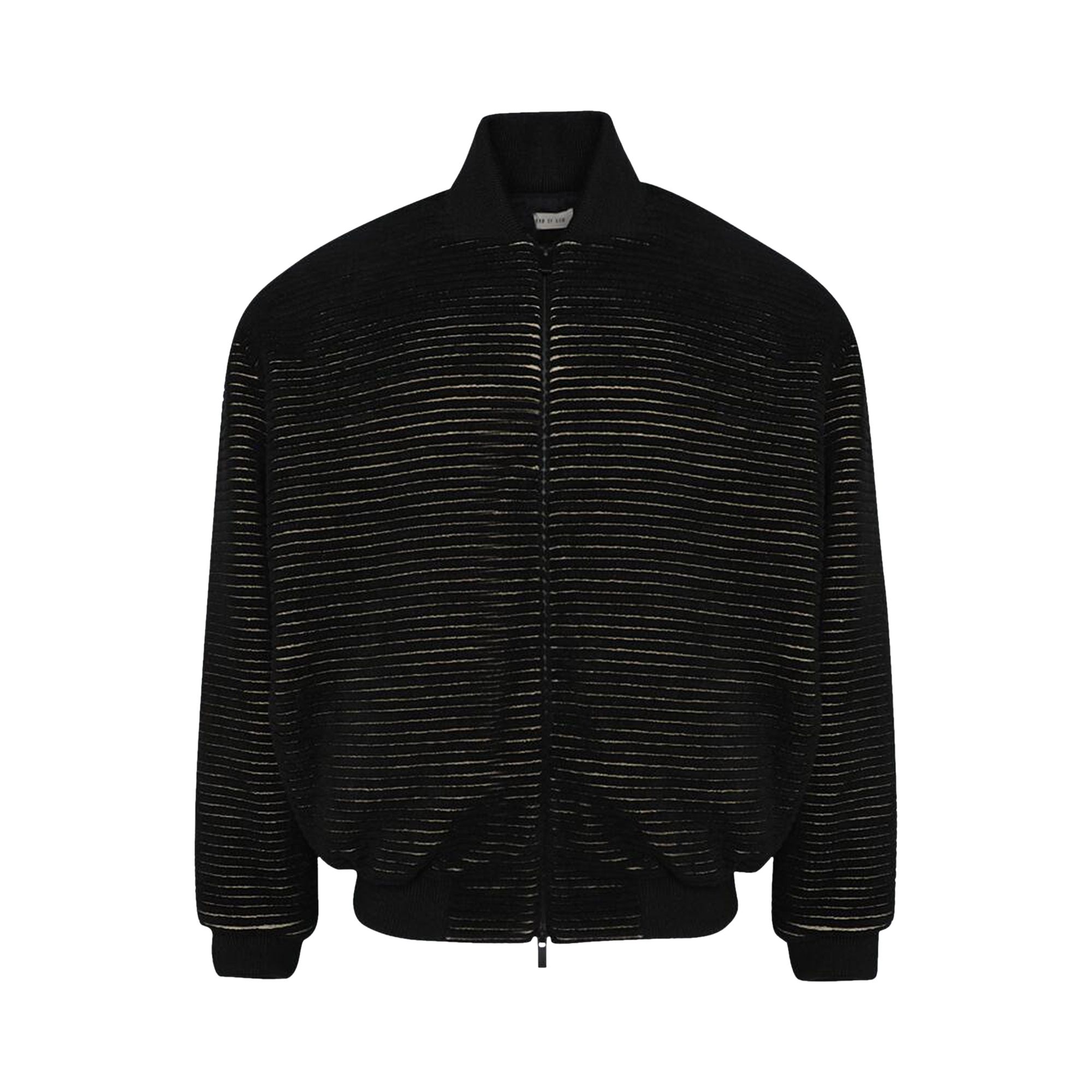Pre-owned Fear Of God Stripe Bomber 'black' | Men's Size Xxl