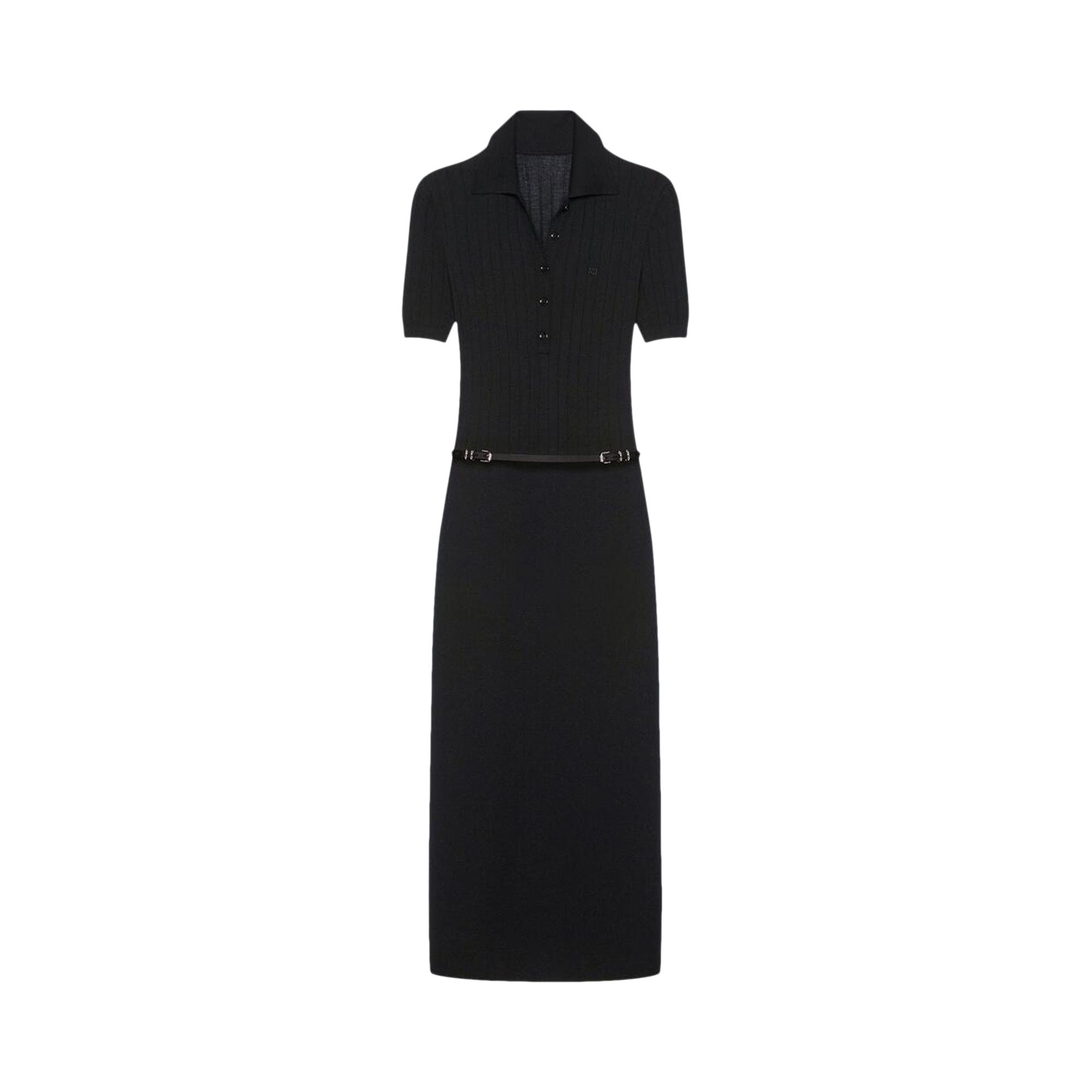 Pre-owned Givenchy Voyou Belt Long Polo Dress 'black' | Women's Size M