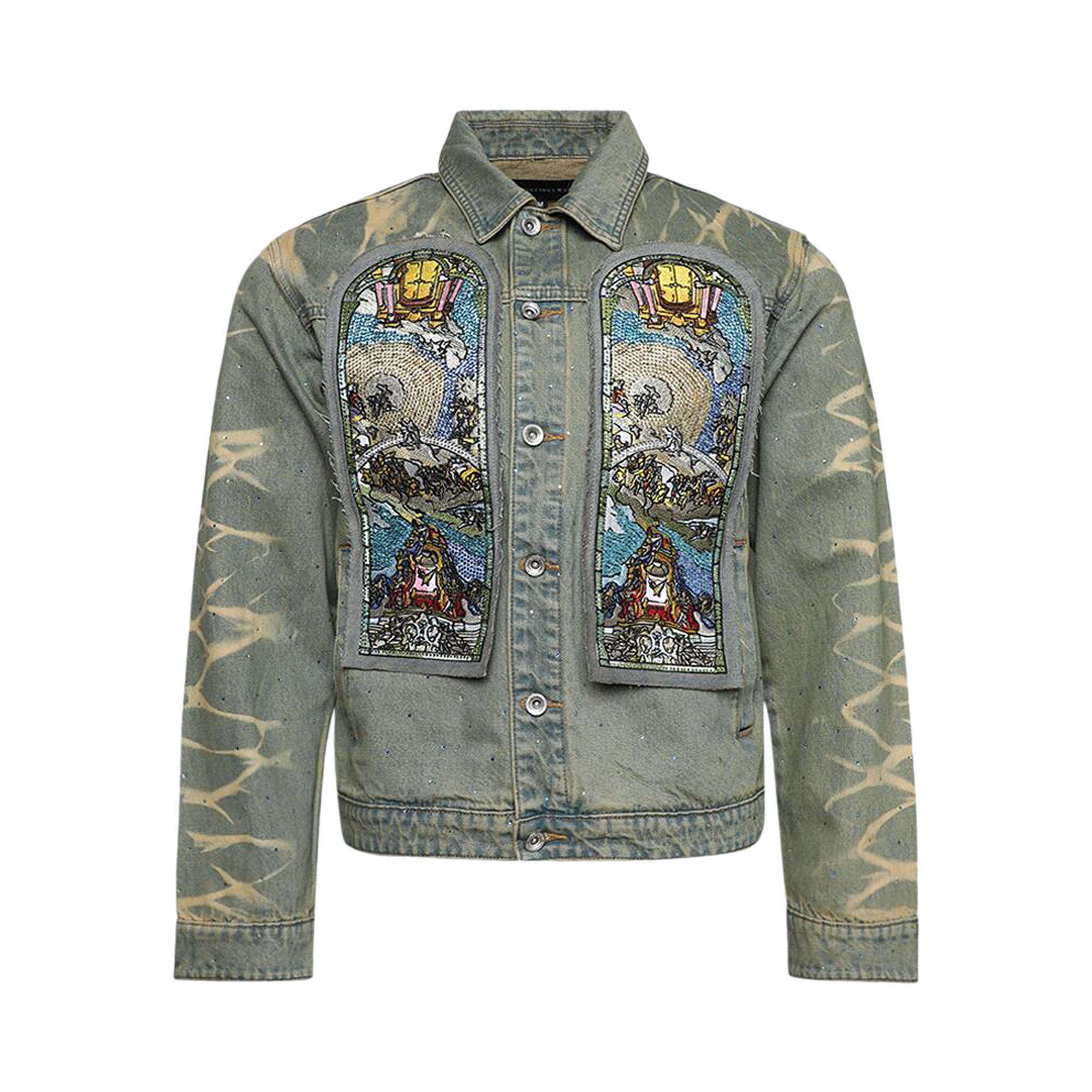 Pre-owned Who Decides War Unfurled Cropped Denim Jacket 'denim' In Blue