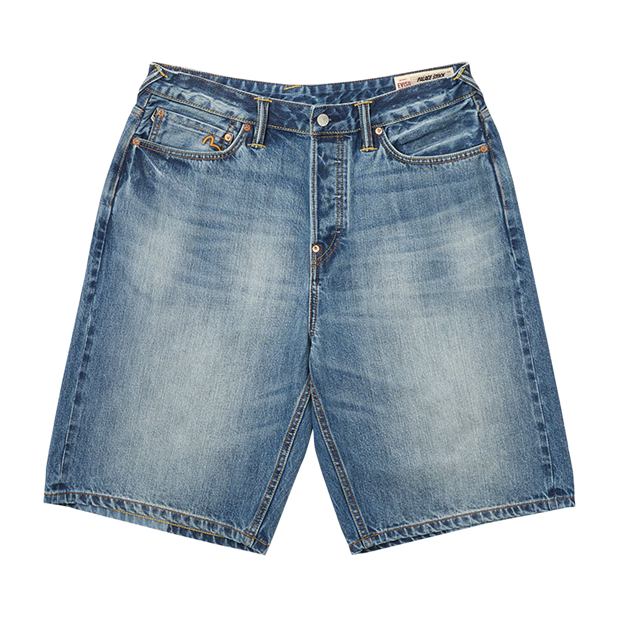 Palace x Evisu Long Denim Short 'Light Wash' | Blue | Men's Size 32