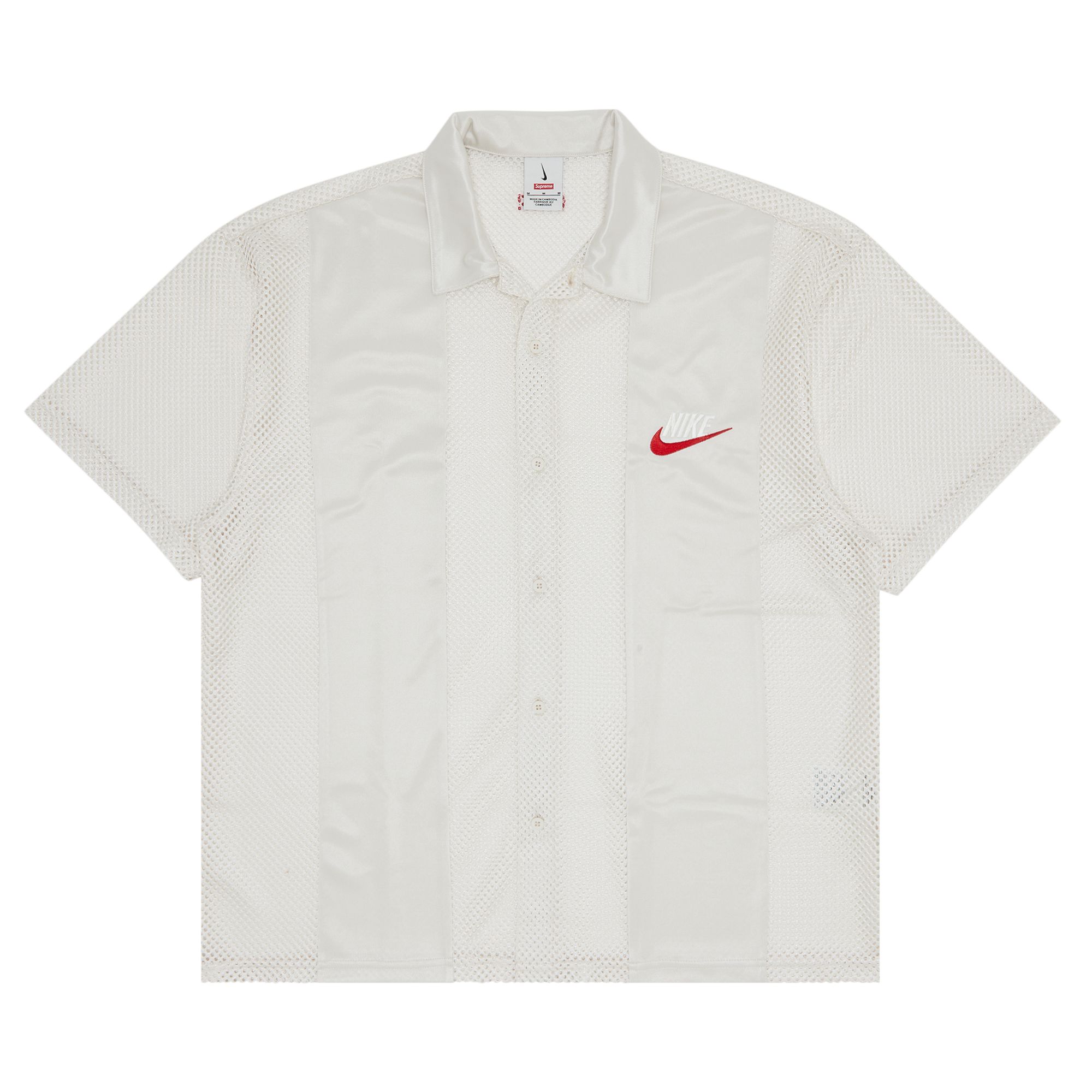 SUPREME SUPREME X NIKE MESH SHORT-SLEEVE SHIRT 'WHITE'
