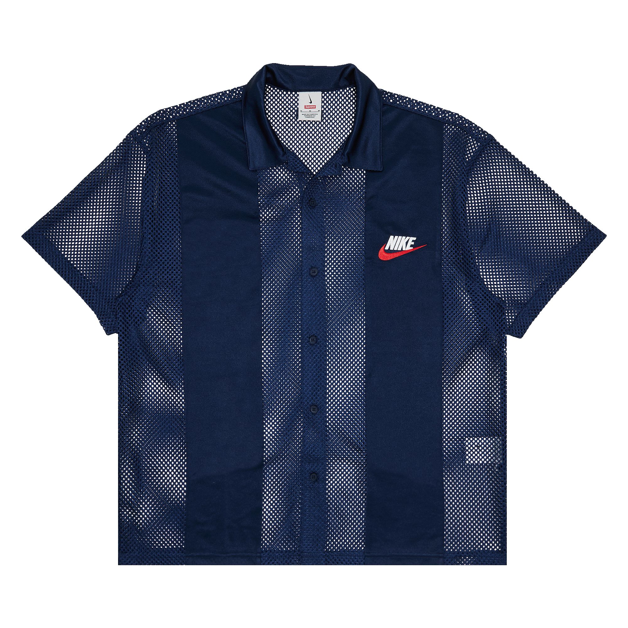 SUPREME SUPREME X NIKE MESH SHORT-SLEEVE SHIRT 'NAVY'