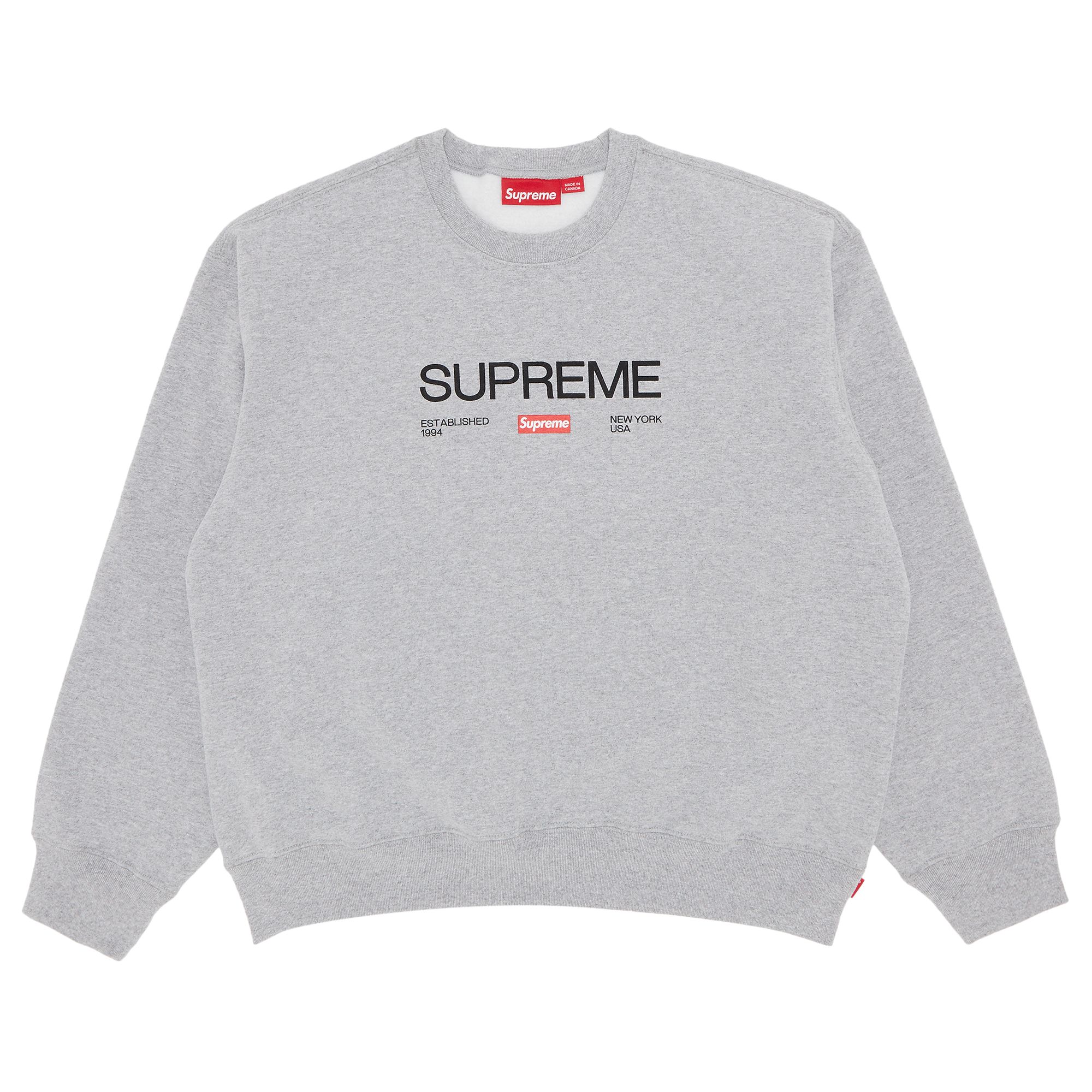 SUPREME SUPREME ESTABLISHED CREWNECK 'HEATHER GREY'