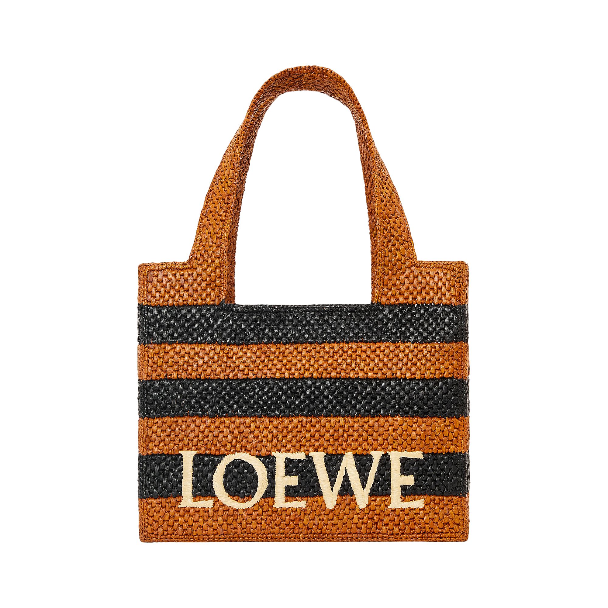 Pre-owned Loewe Paula's Ibiza Font Tote 'black/honey Gold'