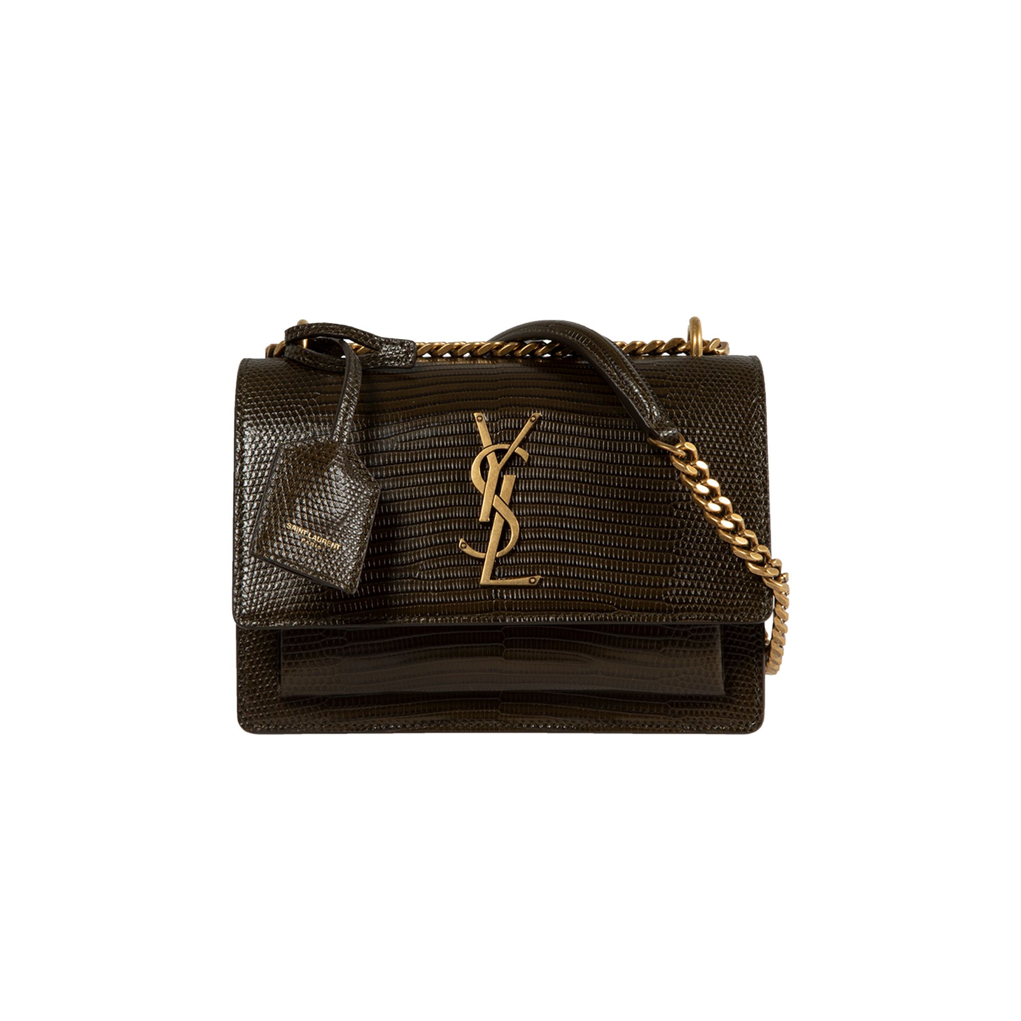 Saint Laurent Small Sunset Chain Bag 'Seaweed' | Green | Women's Size Onesize