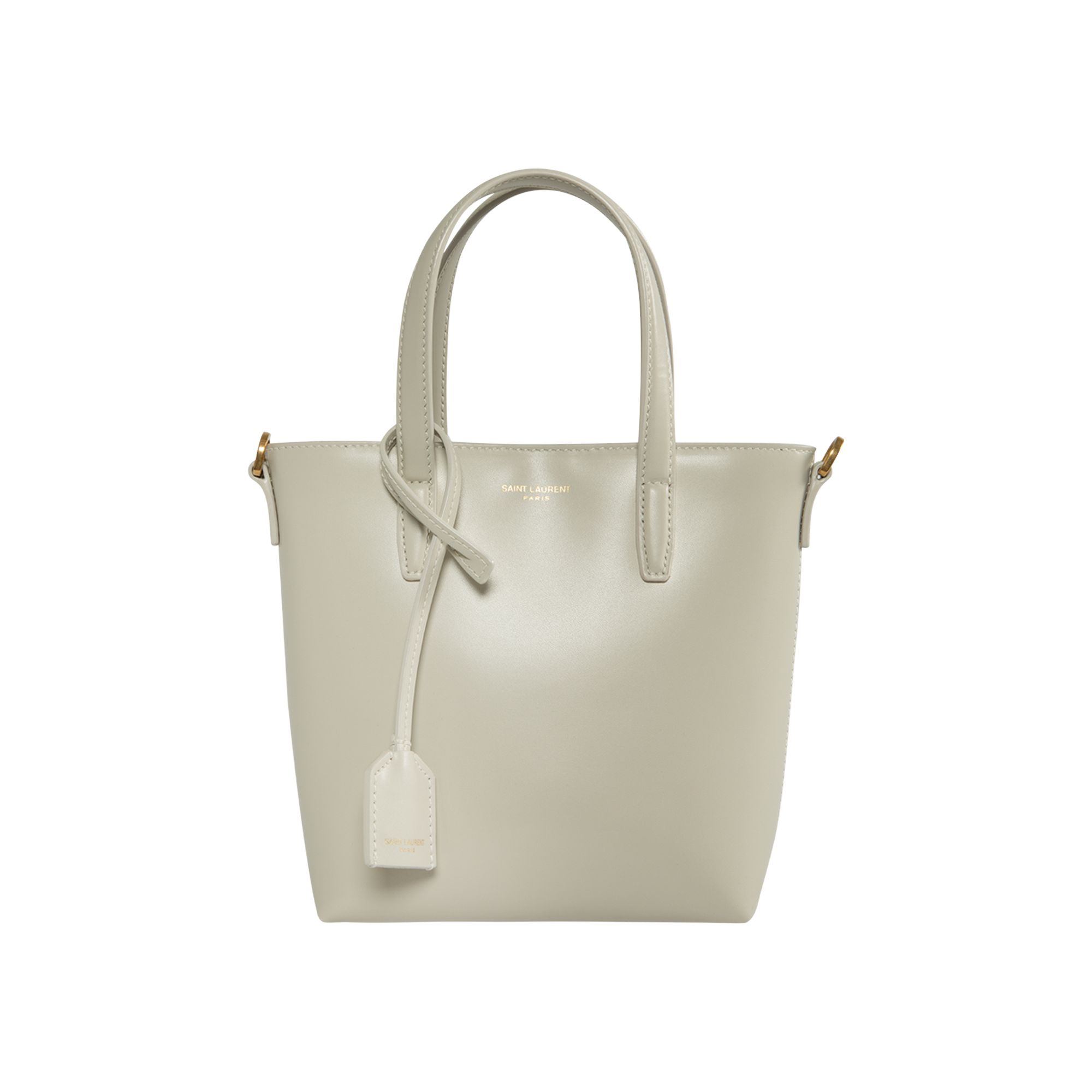 Pre-owned Saint Laurent Mini Shopping Tote 'soft Cream' In White