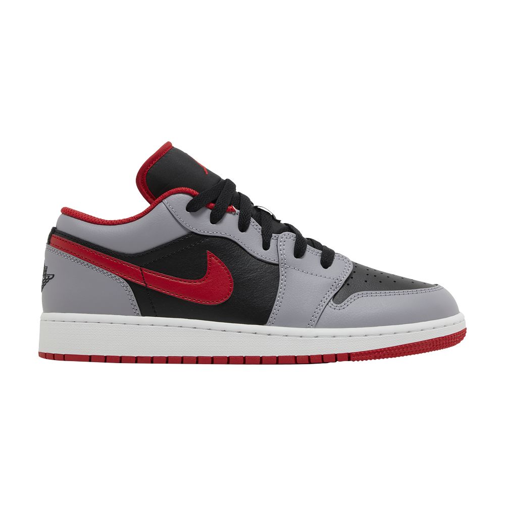 Pre-owned Air Jordan 1 Low Gs 'cement Fire Red' | Grey | Kid's Size 6 In Gray