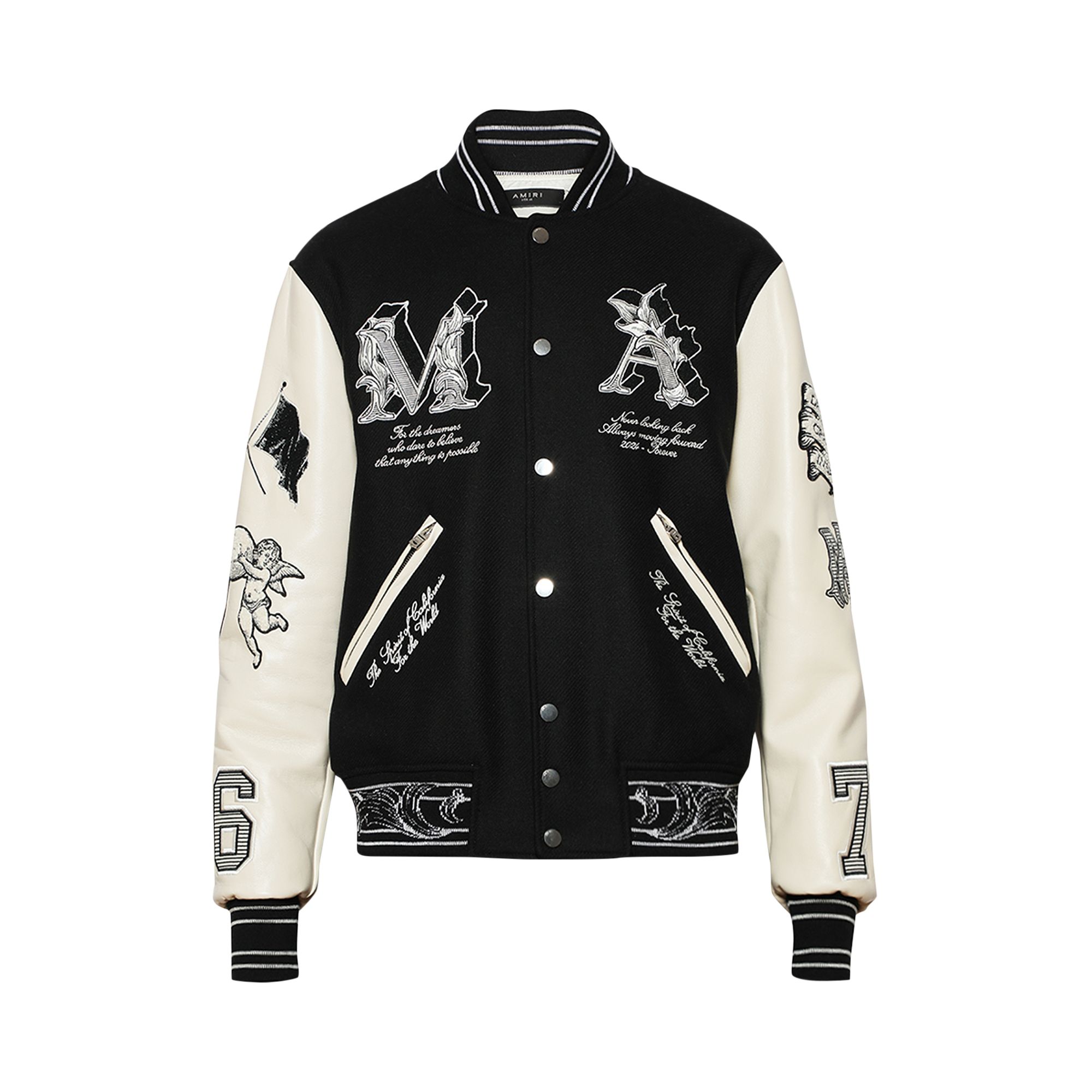 Pre-owned Amiri Ma Angel Varsity Jacket 'black' | Men's Size S