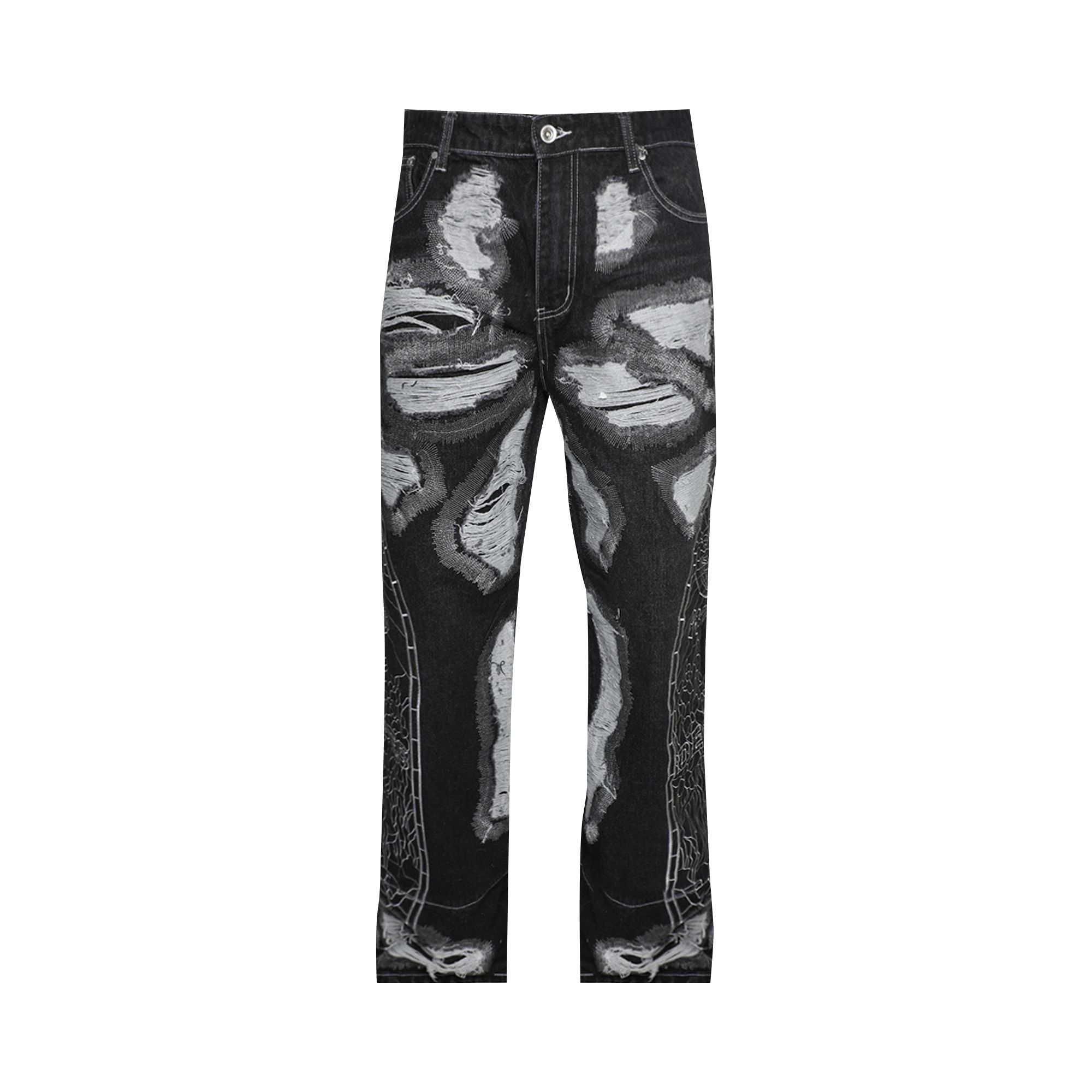 Pre-owned Who Decides War Darning Side Embroidery Pant 'coal' | Black | Men's Size 34