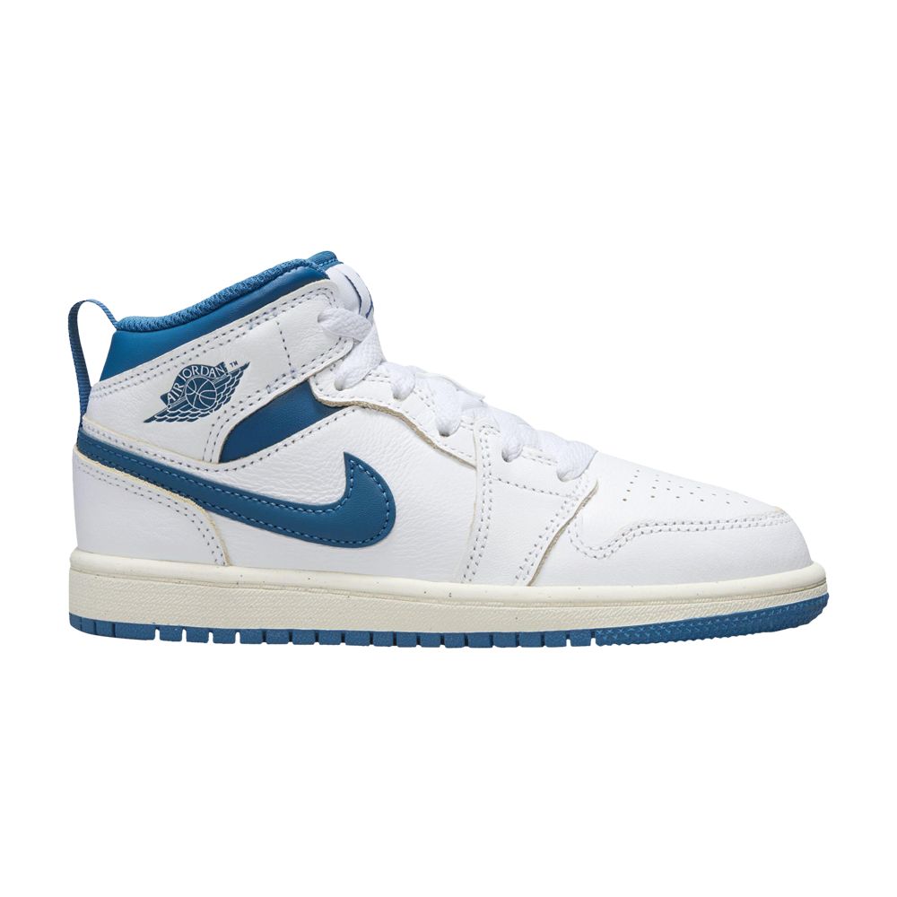 Pre-owned Air Jordan 1 Mid Se Ps 'industrial Blue' | White | Kid's Size 13