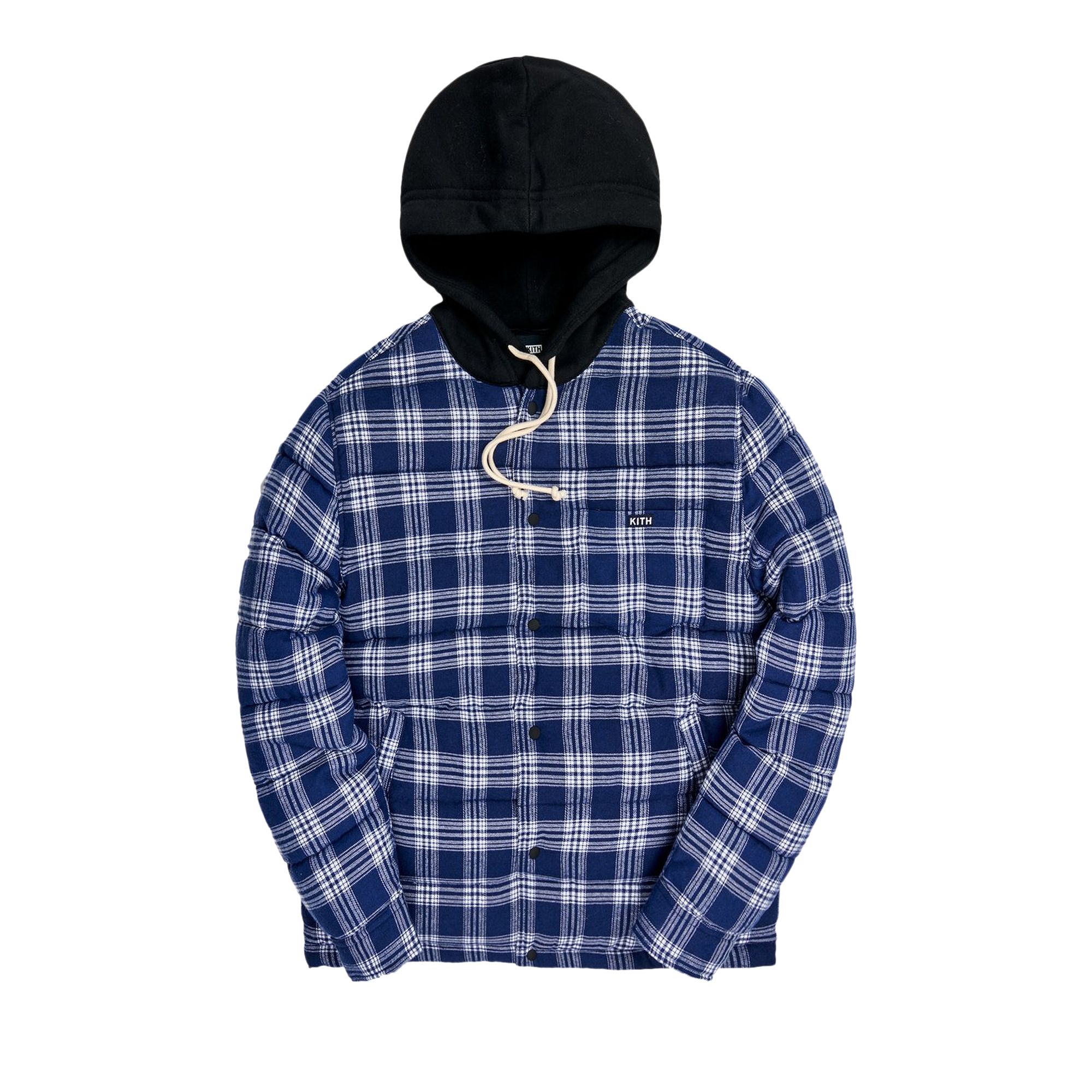 Pre-owned Kith Sterling Quilted Shirt Puffer 'navy/multi' | Blue | Men's Size S