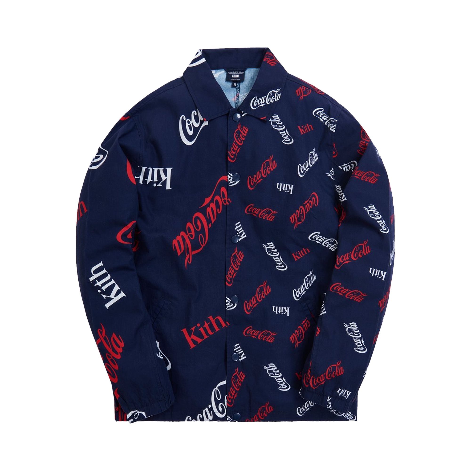 Kith x Coca-Cola x Mitchell & Ness Coke Coaches Jacket 'Navy' | Blue | Men's Size L