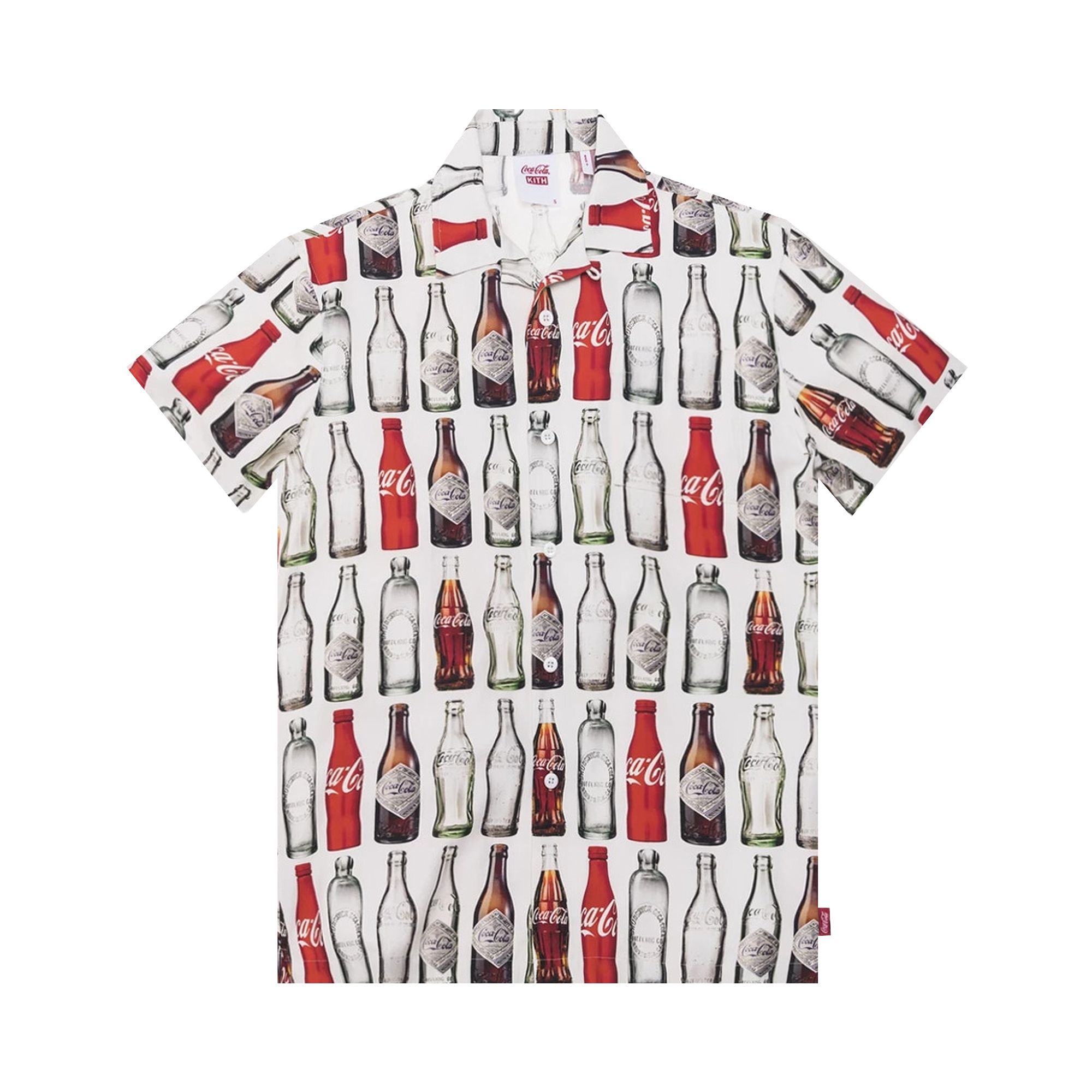 KITH Pre-owned X Coca-cola Bottles Camp Collar Shirt 'white' | Men's Size L