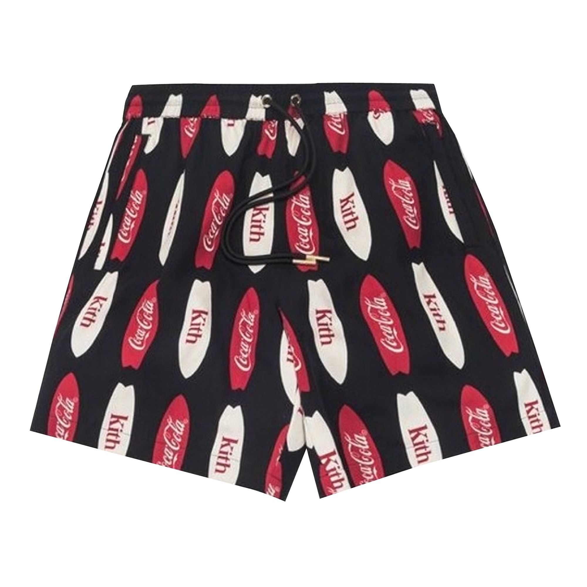 Pre-owned Kith X Coca-cola Surf Board Print Hardaway Short 'black' | Men's Size M