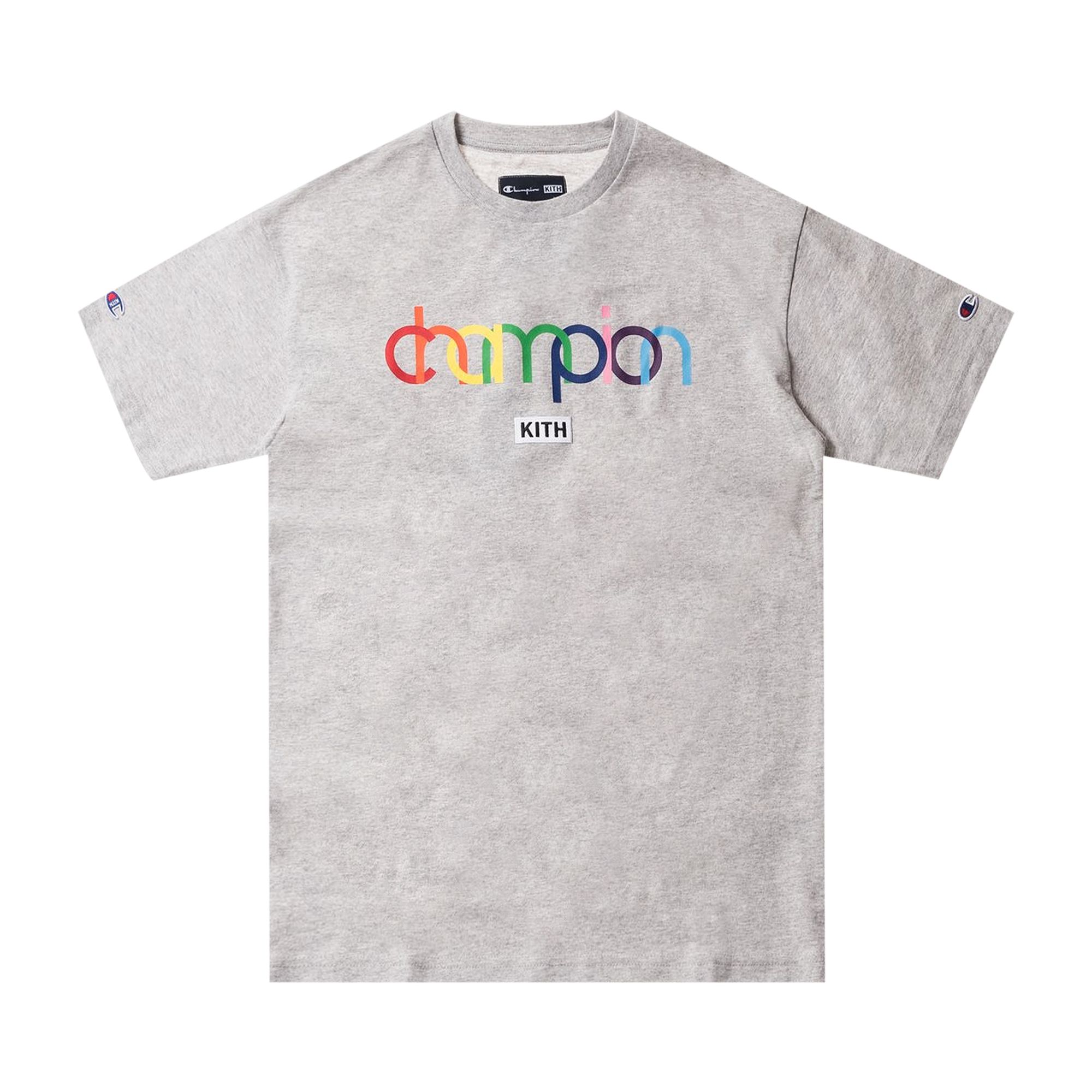 Pre-owned Kith X Champion Double Logo Tee 'heather Grey' | Men's Size L
