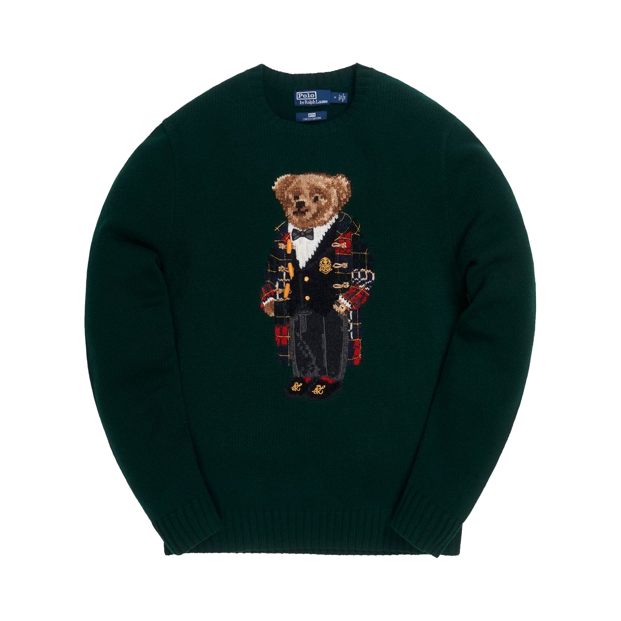 Kith x Polo Ralph Lauren Holiday Toggle Coat Bear Crewneck 'Green' | Men's Size L