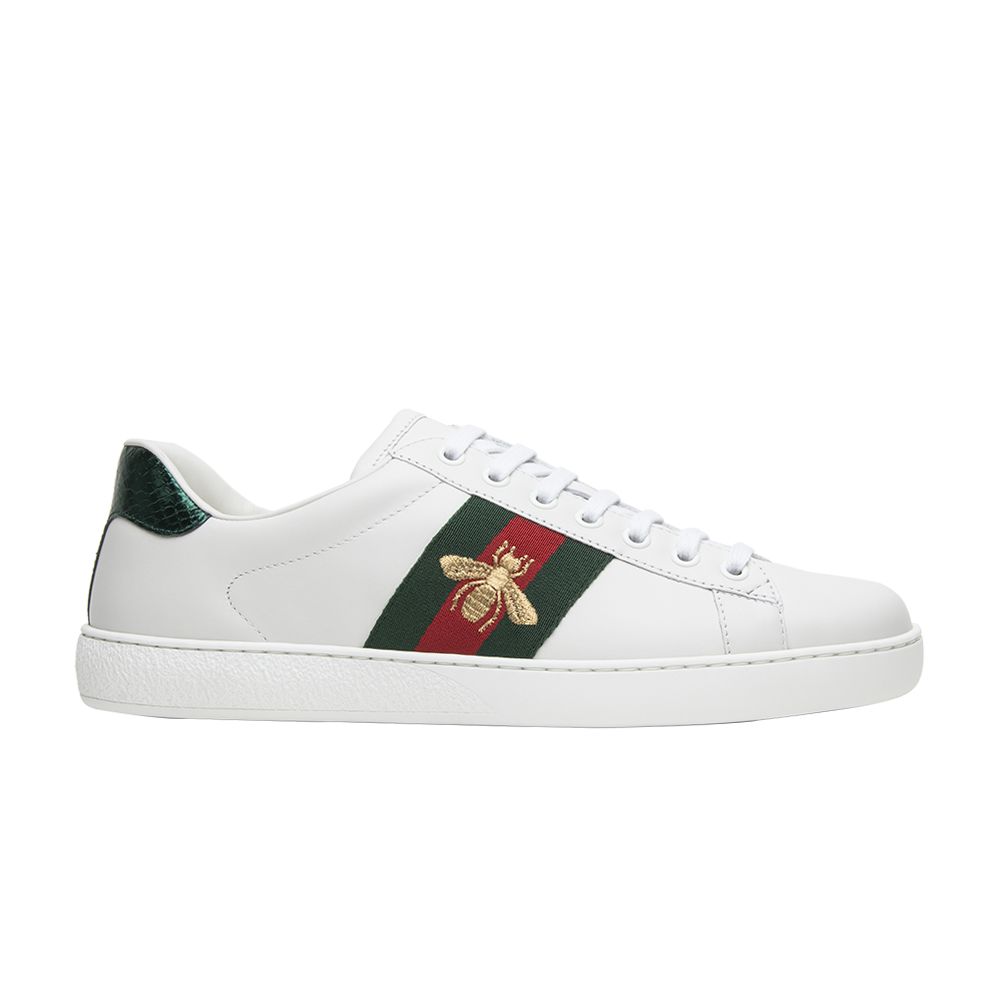 Gucci Ace Embroidered 'Bee'  | White | Men's Size 8.5