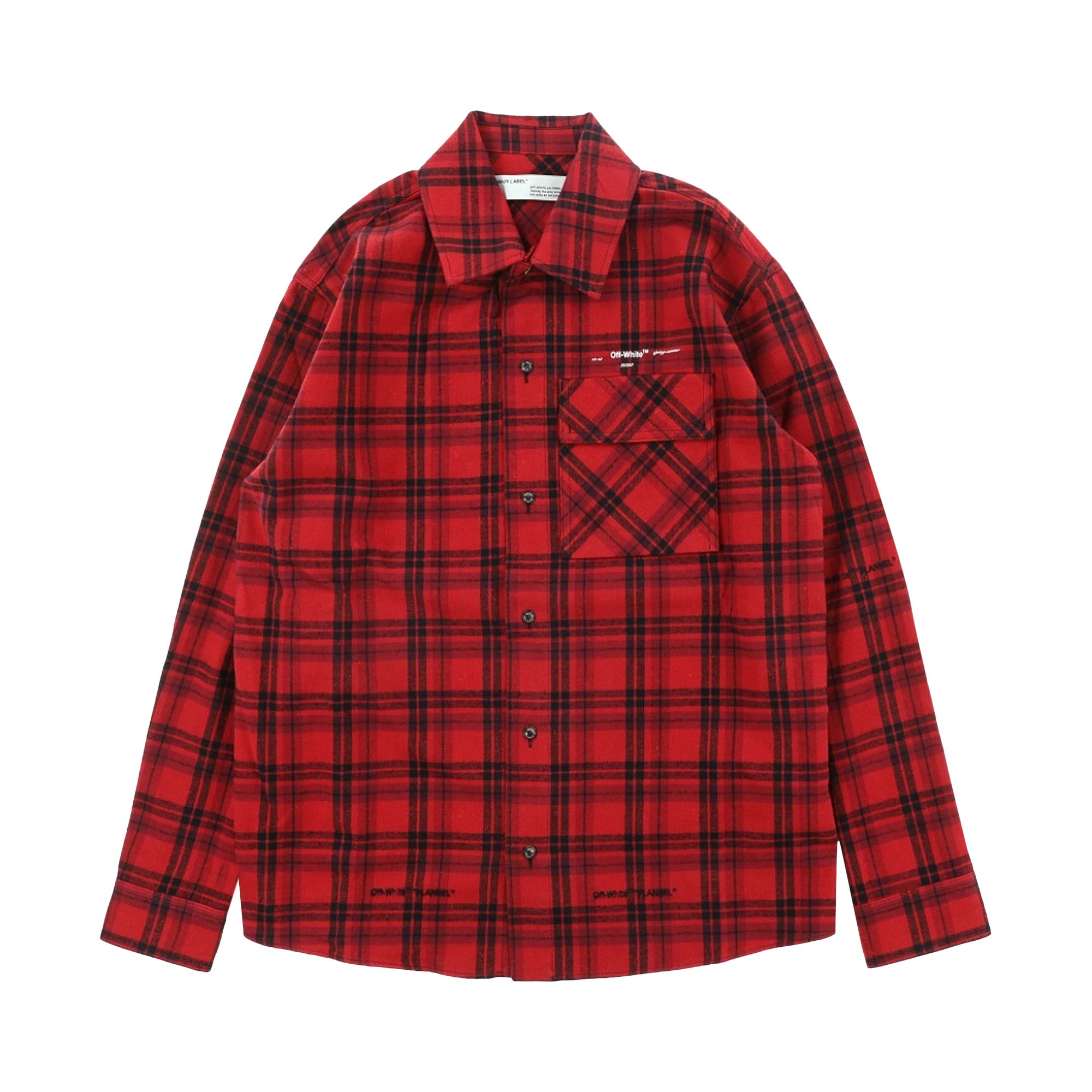 Off-White Flannel Check Shirt 'Red' | Men's Size M
