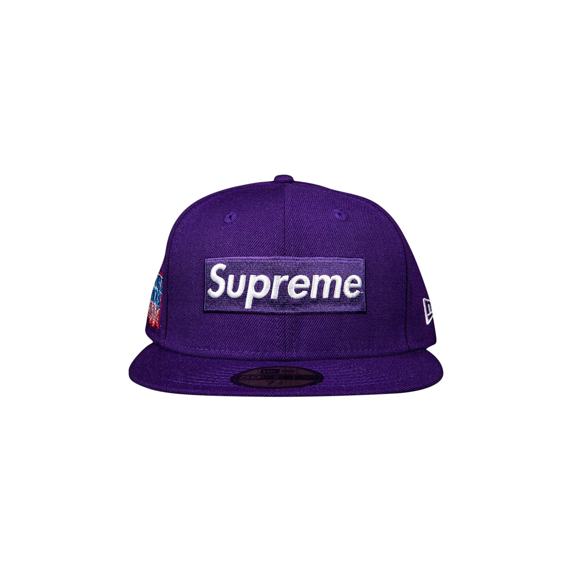 Supreme World Famous Box Logo New Era 'Purple' | Men's Size 7.5