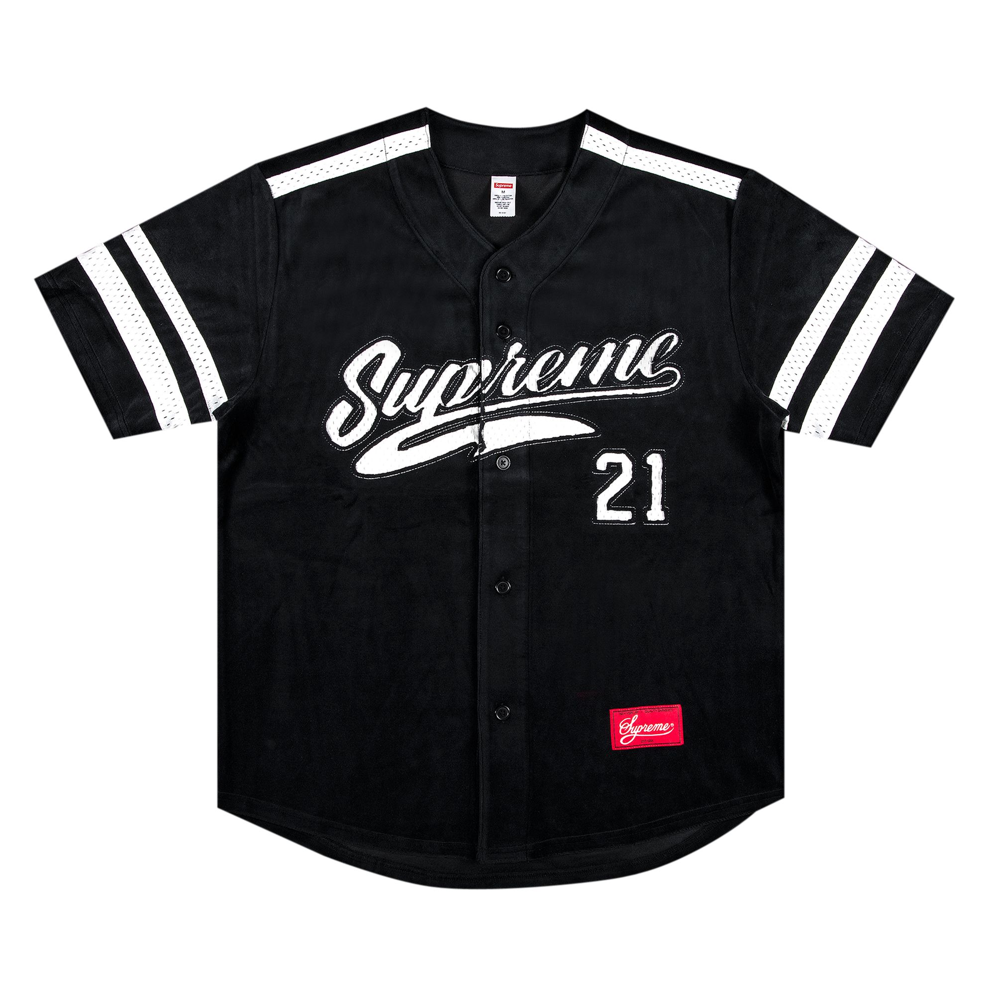Supreme Velour Baseball Jersey 'Black' | Men's Size XL