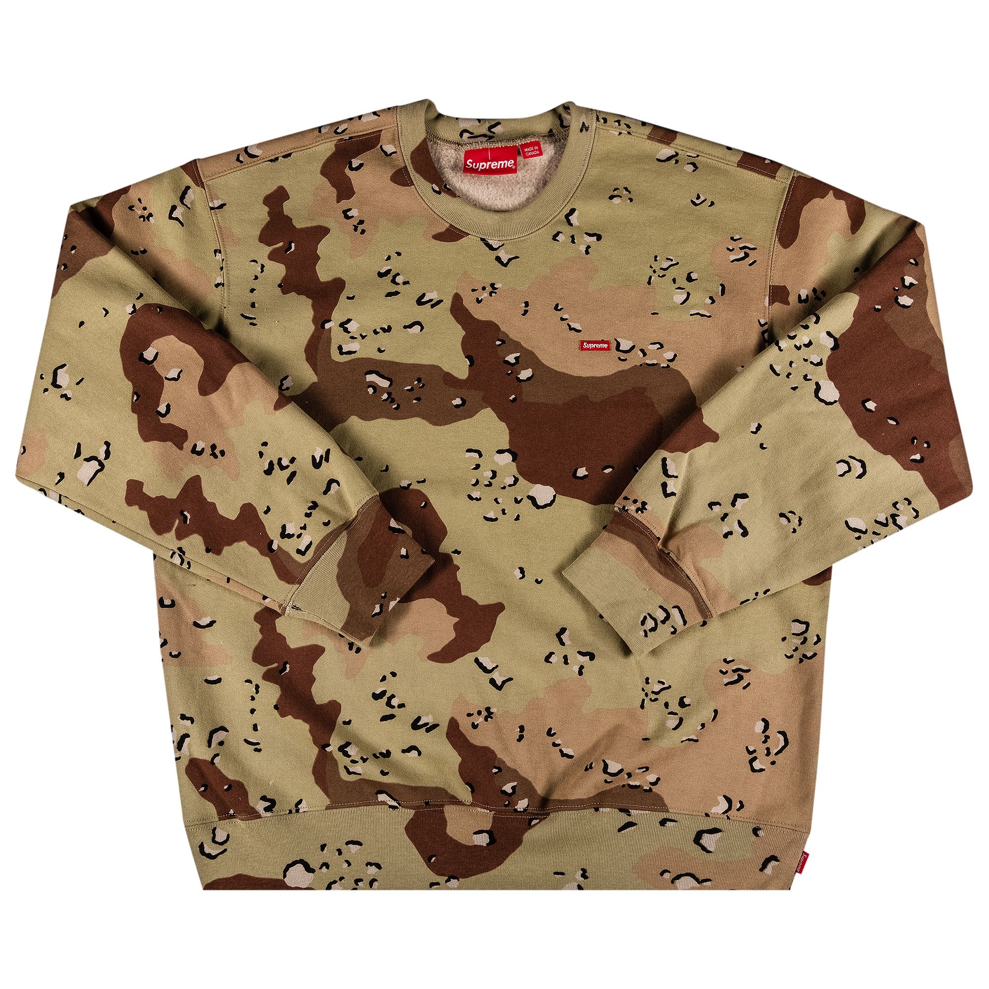 Supreme Small Box Crewneck 'Chocolate Chip Camo' | Brown | Men's Size M