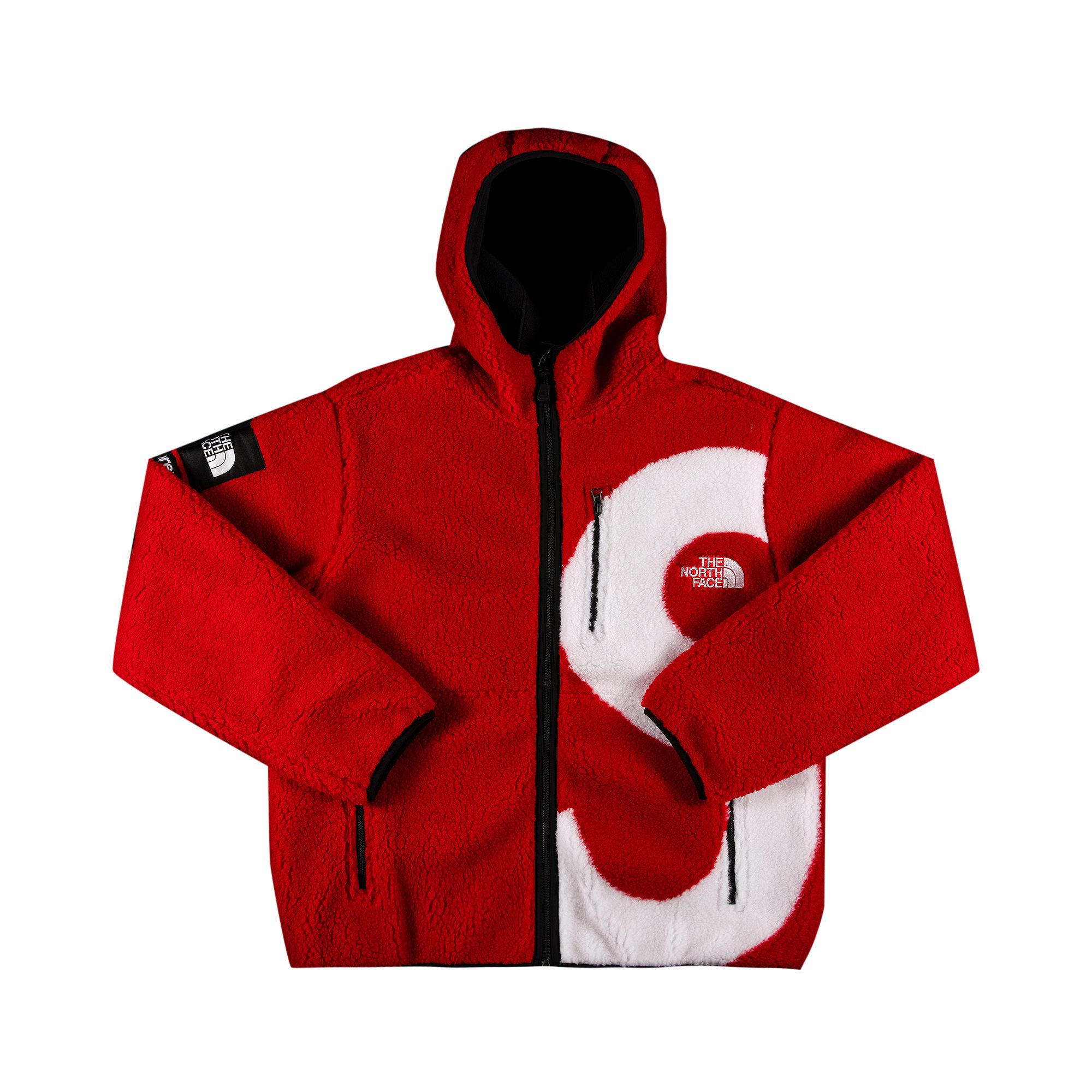 Supreme x The North Face S Logo Hooded Fleece Jacket 'Red' | Men's Size XL