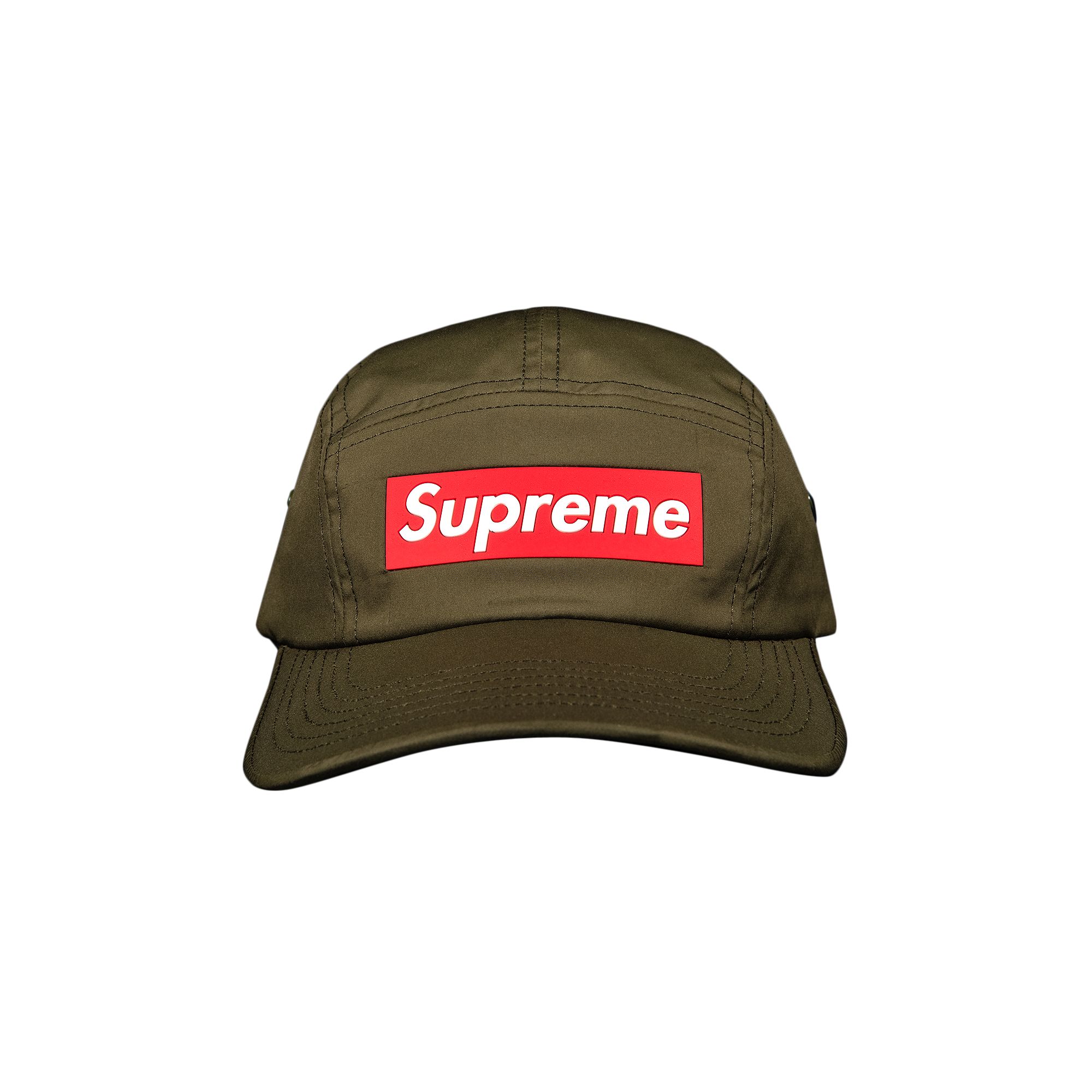 Pre-owned Supreme Inset Logo Camp Cap 'olive' | Green | Men's Size Onesize