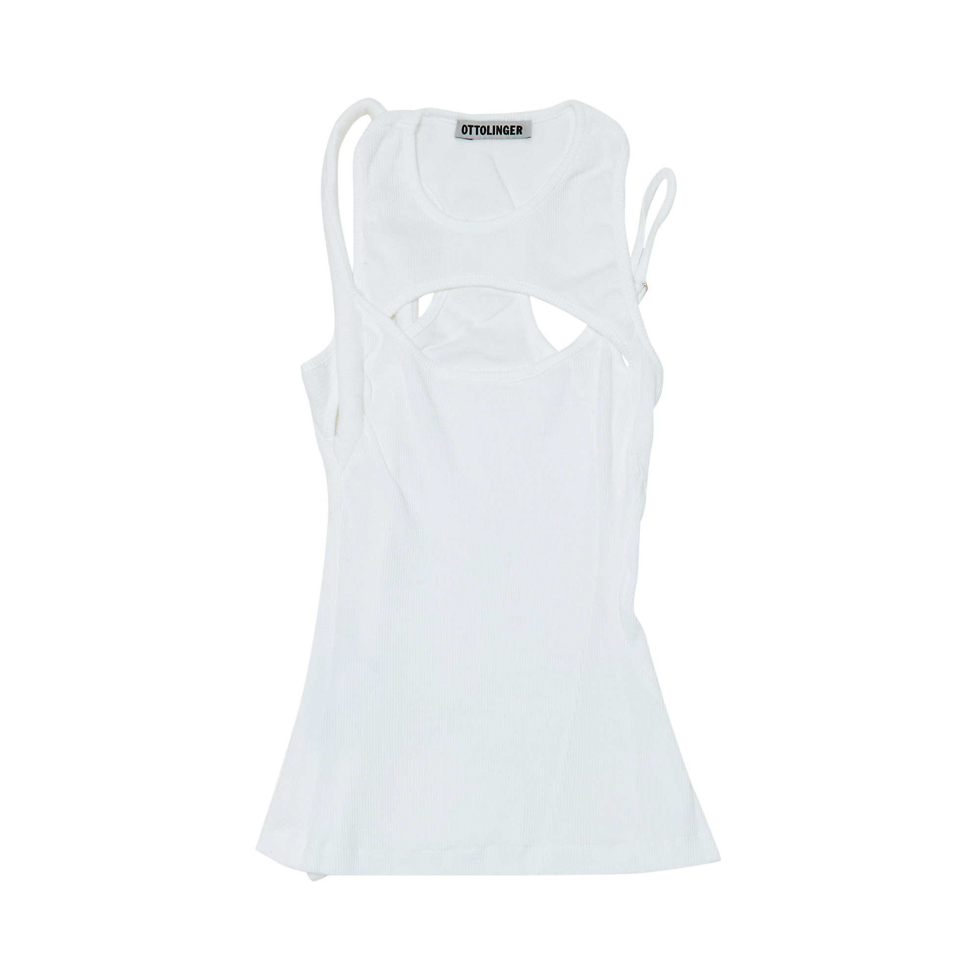 Pre-owned Ottolinger Layered Cut Out Tank Top 'white'