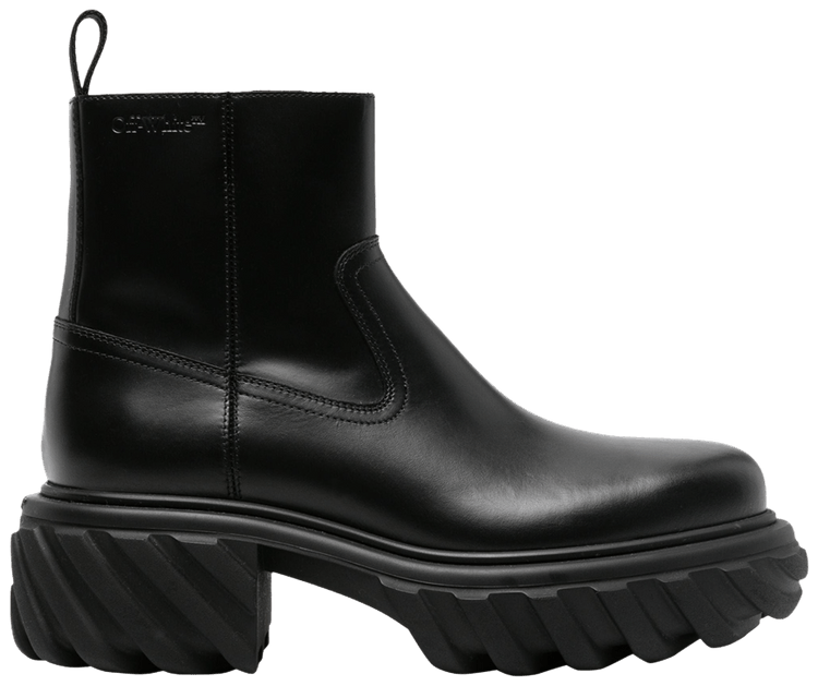 Off White Exploration Motor Ankle Boot Black