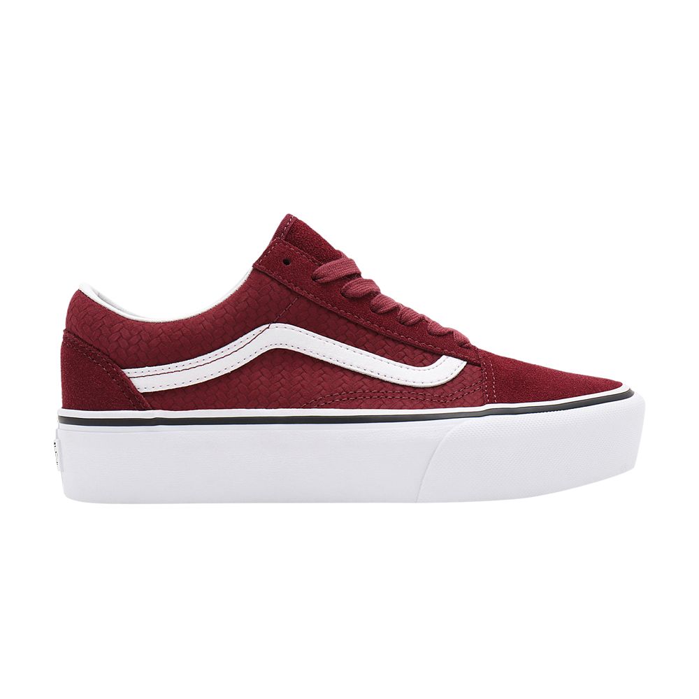 Pre-owned Vans Old Skool Platform 'suede Emboss - Port Royal' In Red