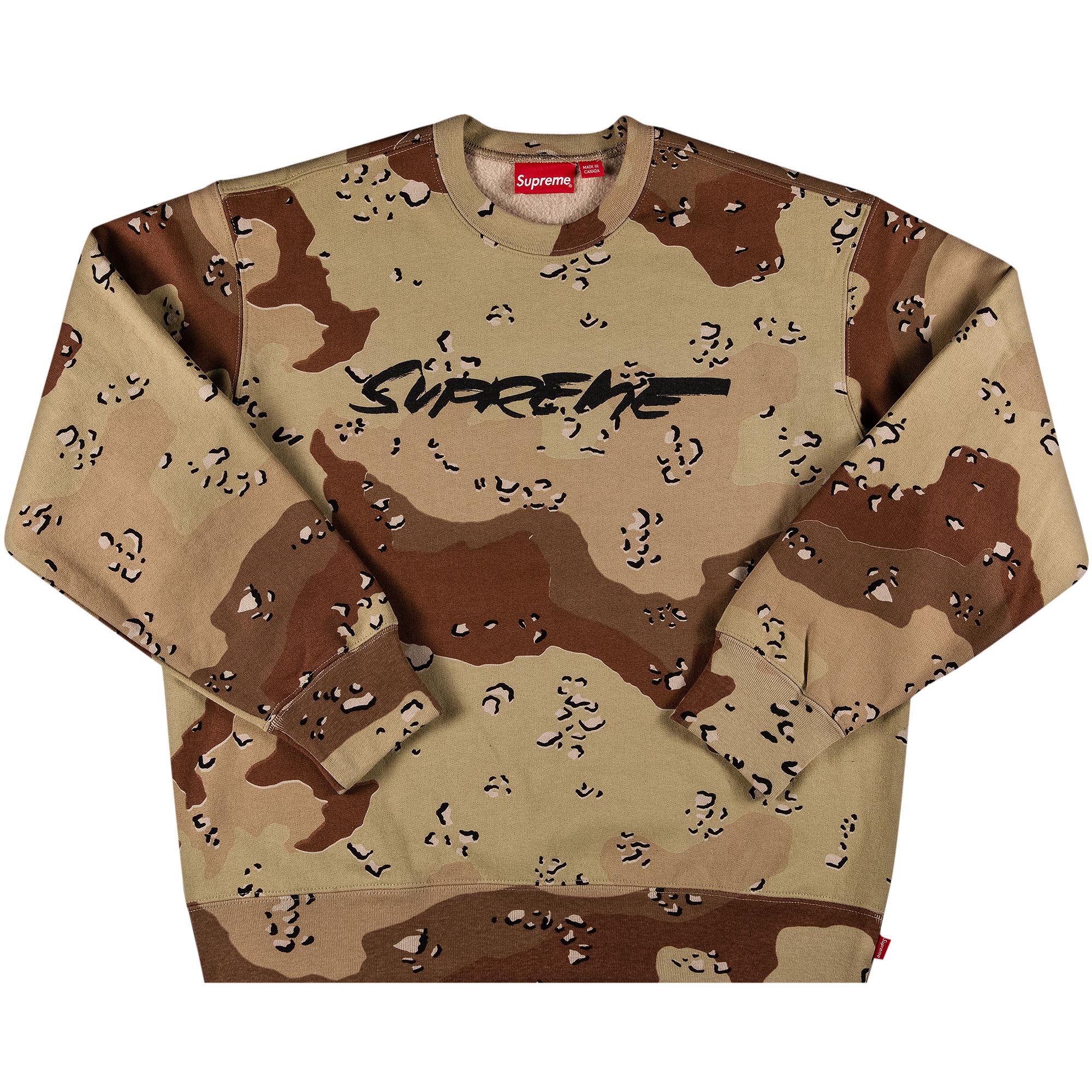 Supreme Futura Logo Crewneck 'Chocolate Chip Camo' | Brown | Men's Size M