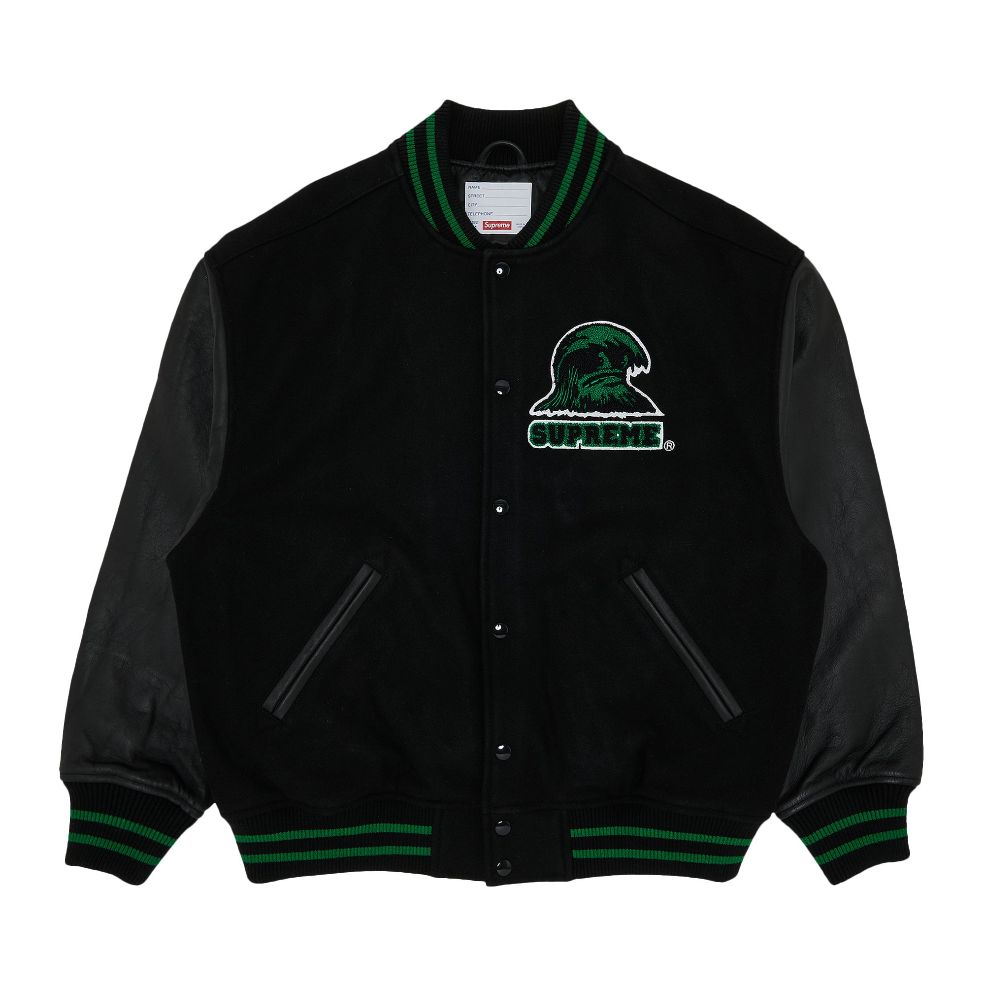Supreme Wave Varsity Jacket 'Black' | Men's Size M