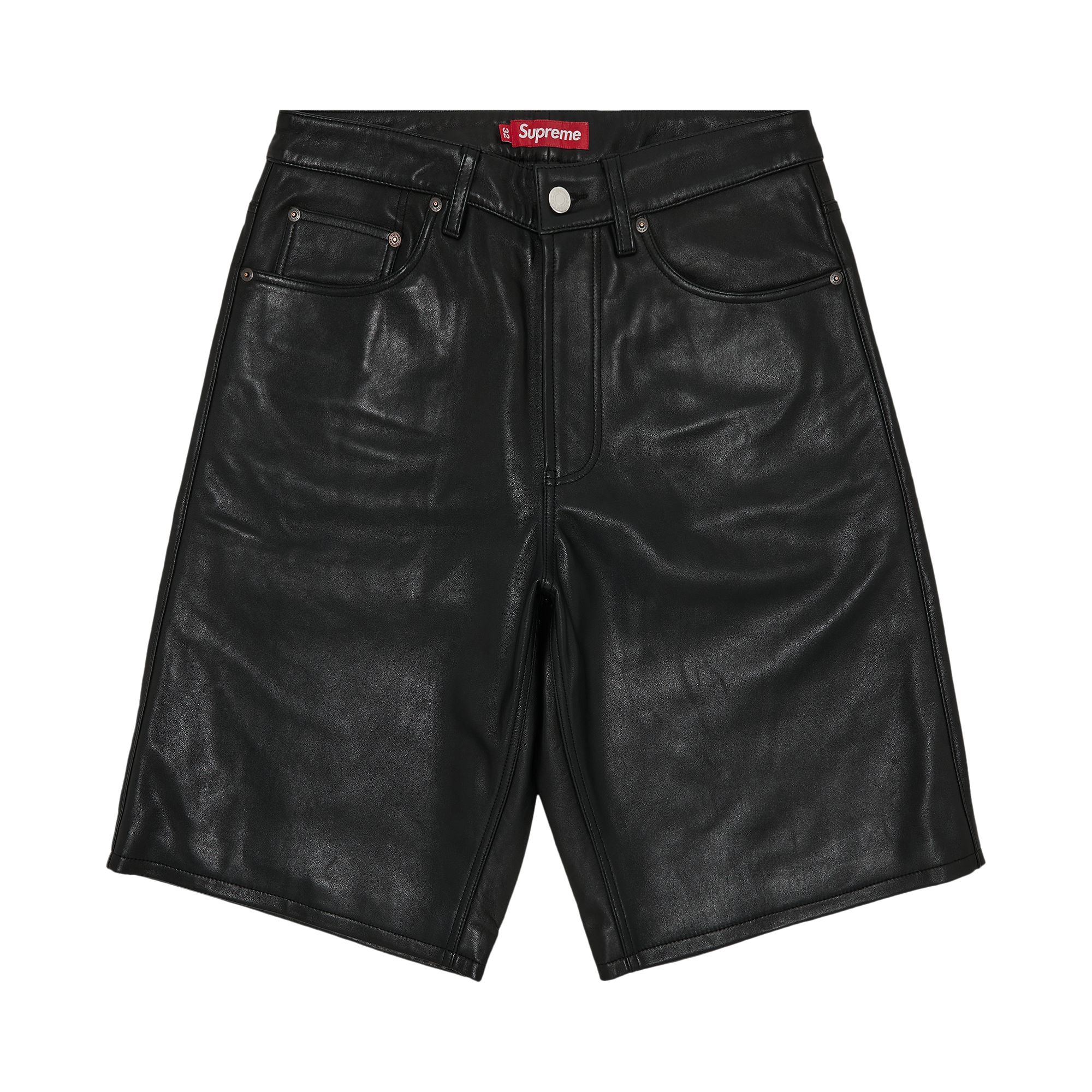 Pre-owned Supreme Baggy Leather Short 'black' | Men's Size 32