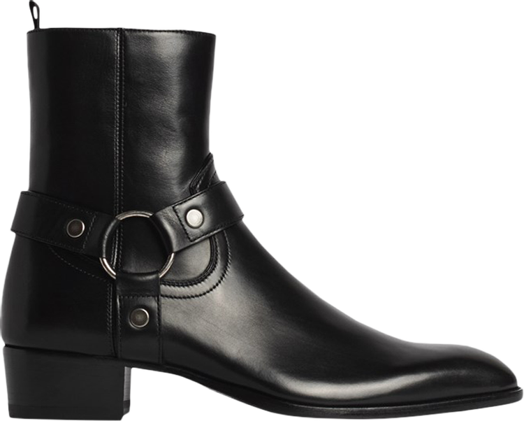 Saint Laurent Wyatt 40mm Leather Harness Boot 'Black'