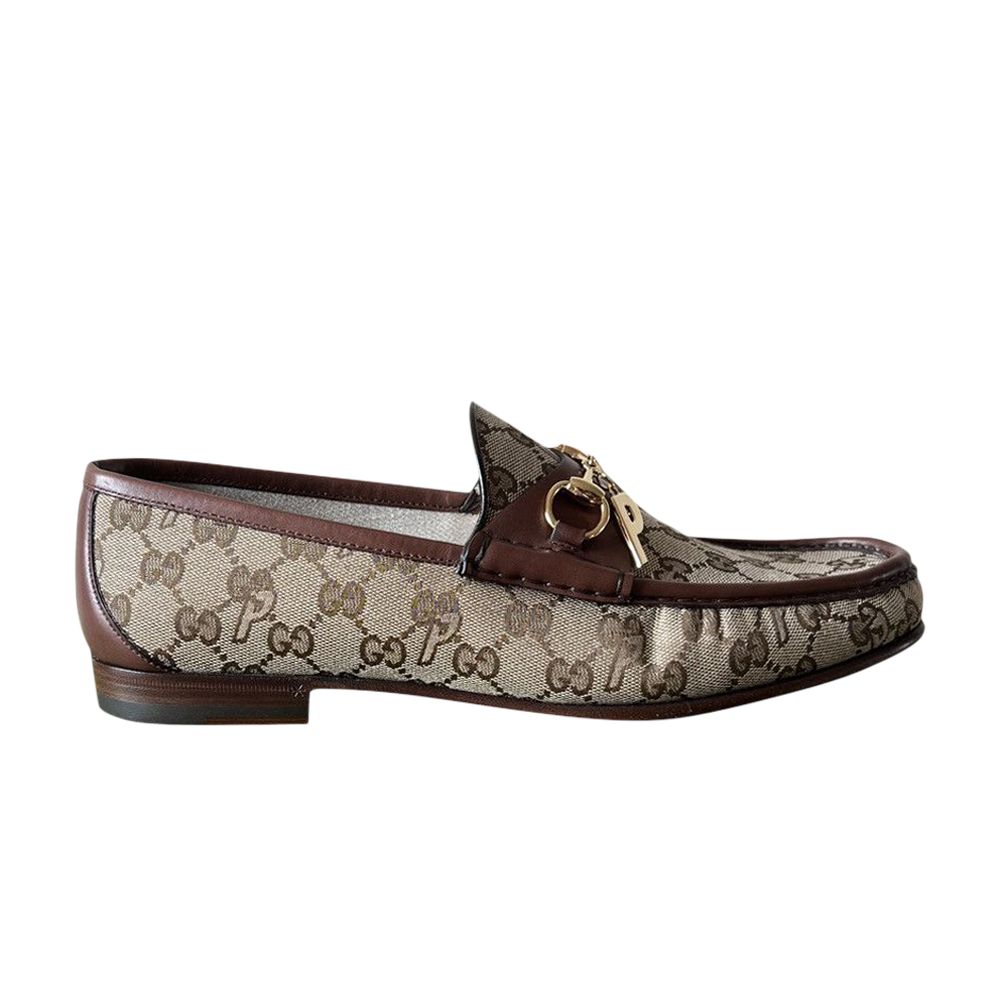 Pre-owned Gucci Palace X Gg-p Canvas Horsebit Loafer 'beige' | Brown | Men's Size 9.5