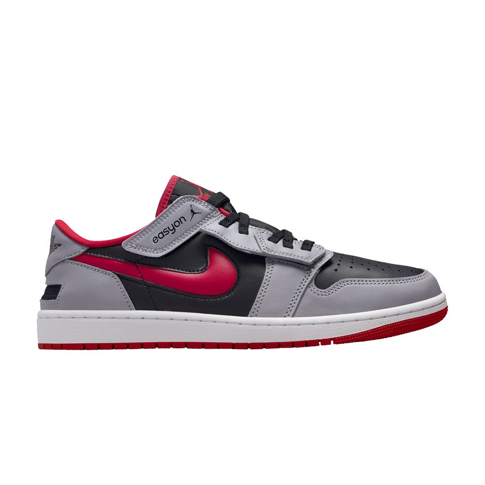 Air Jordan 1 Low FlyEase 'Cement Fire Red' | Grey | Men's Size 9