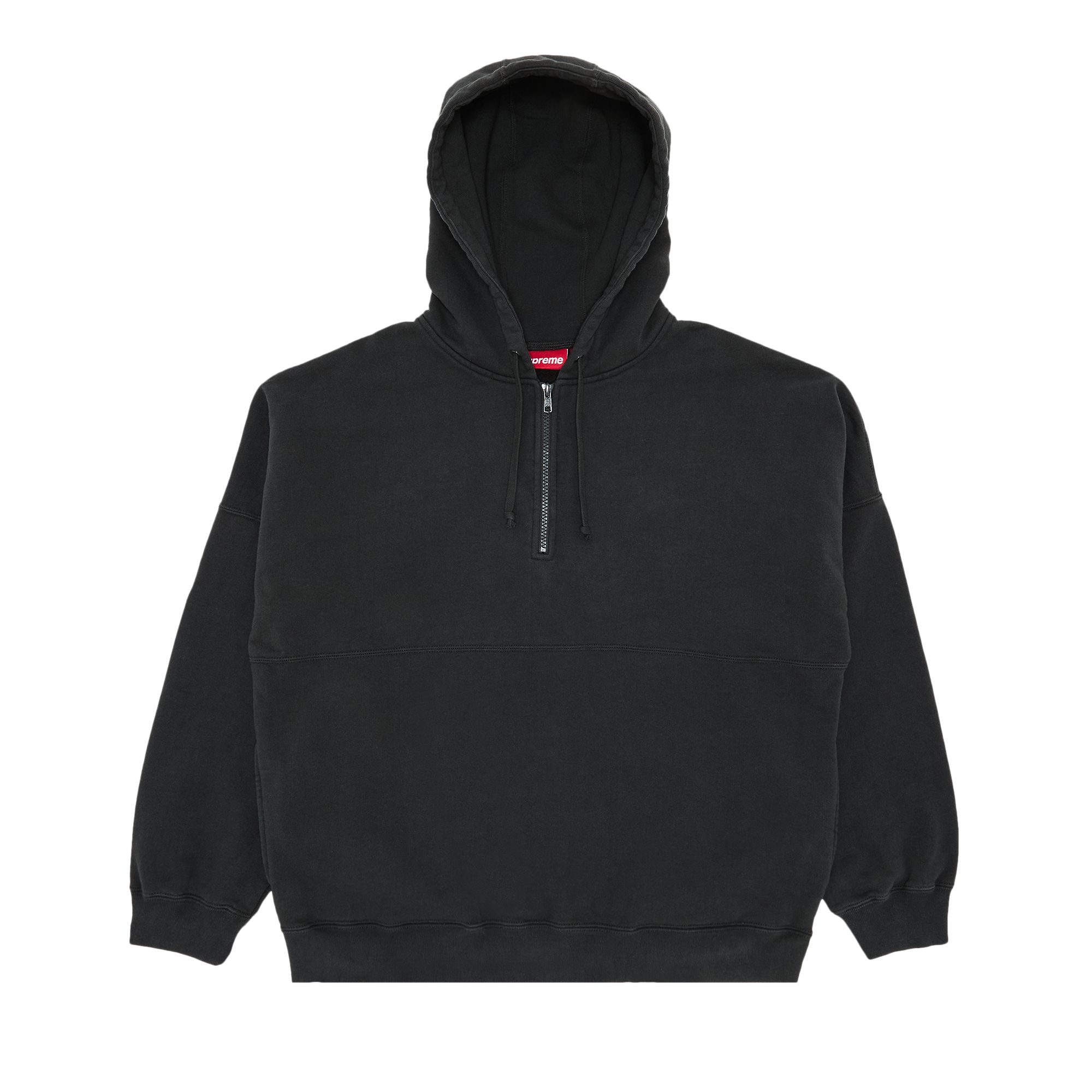 Supreme Wrapped Half Zip Hooded Sweatshirt 'Washed Black' | Men's Size L