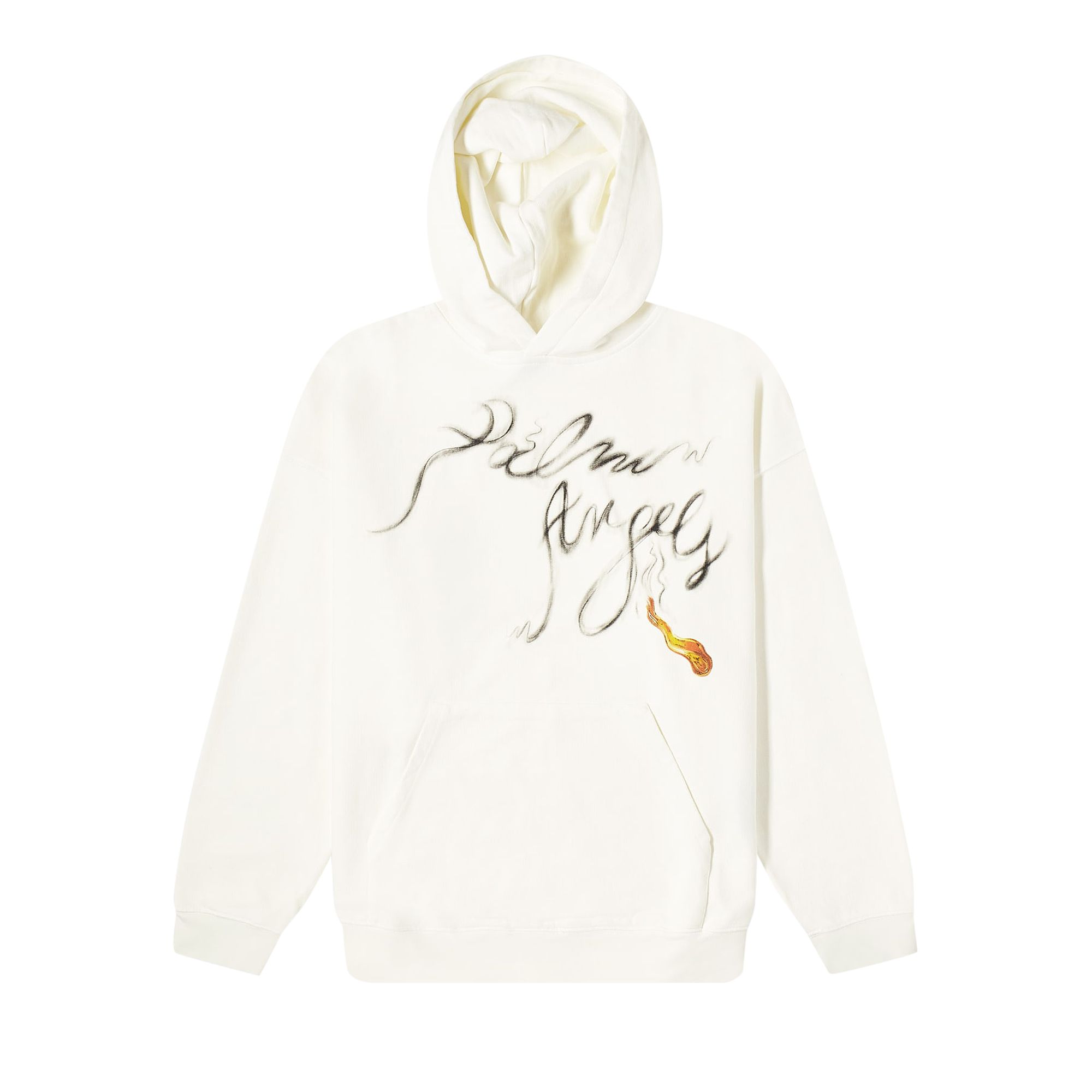 Pre-owned Palm Angels Foggy Hoodie 'off White/black' | Cream | Men's Size M