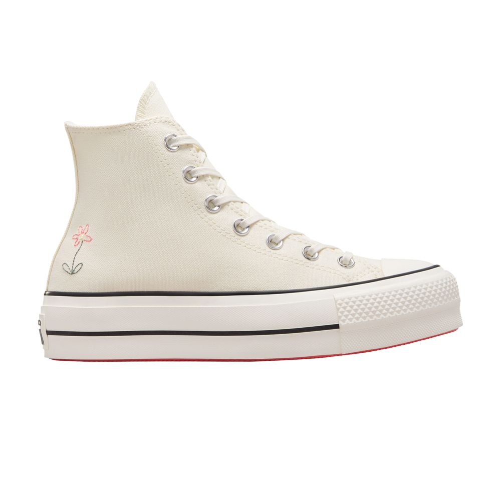 Pre-owned Converse Wmns Chuck Taylor All Star Lift Platform High 'little Flowers' In Cream