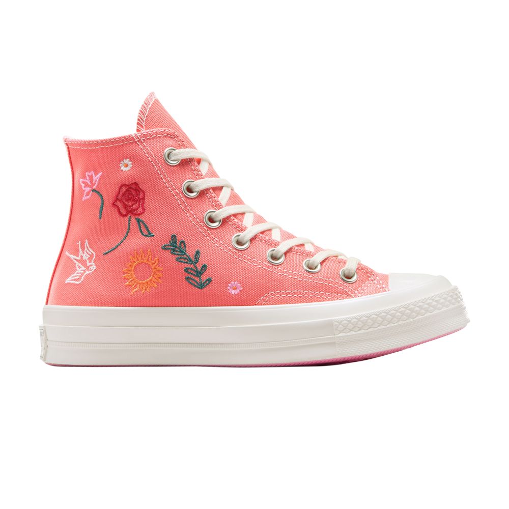 Pre-owned Converse Wmns Chuck 70 High 'summer Embroidery' In Cream