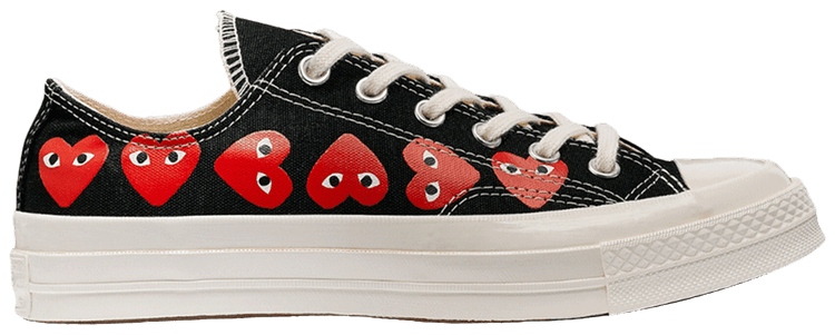 Comme des Garcons PLAY x Converse Chuck 70 Low Multi Heart   Black