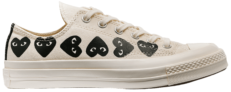 Comme des Garcons PLAY x Converse Chuck 70 Low Multi Heart   Beige