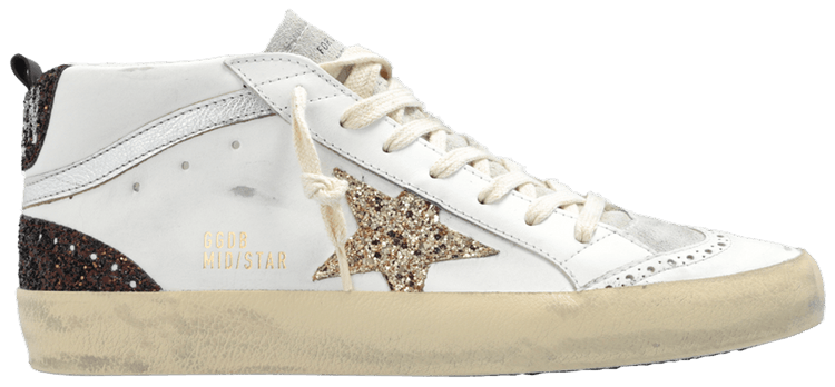 Golden Goose Wmns Mid Star 'White Ice Gold Brown'