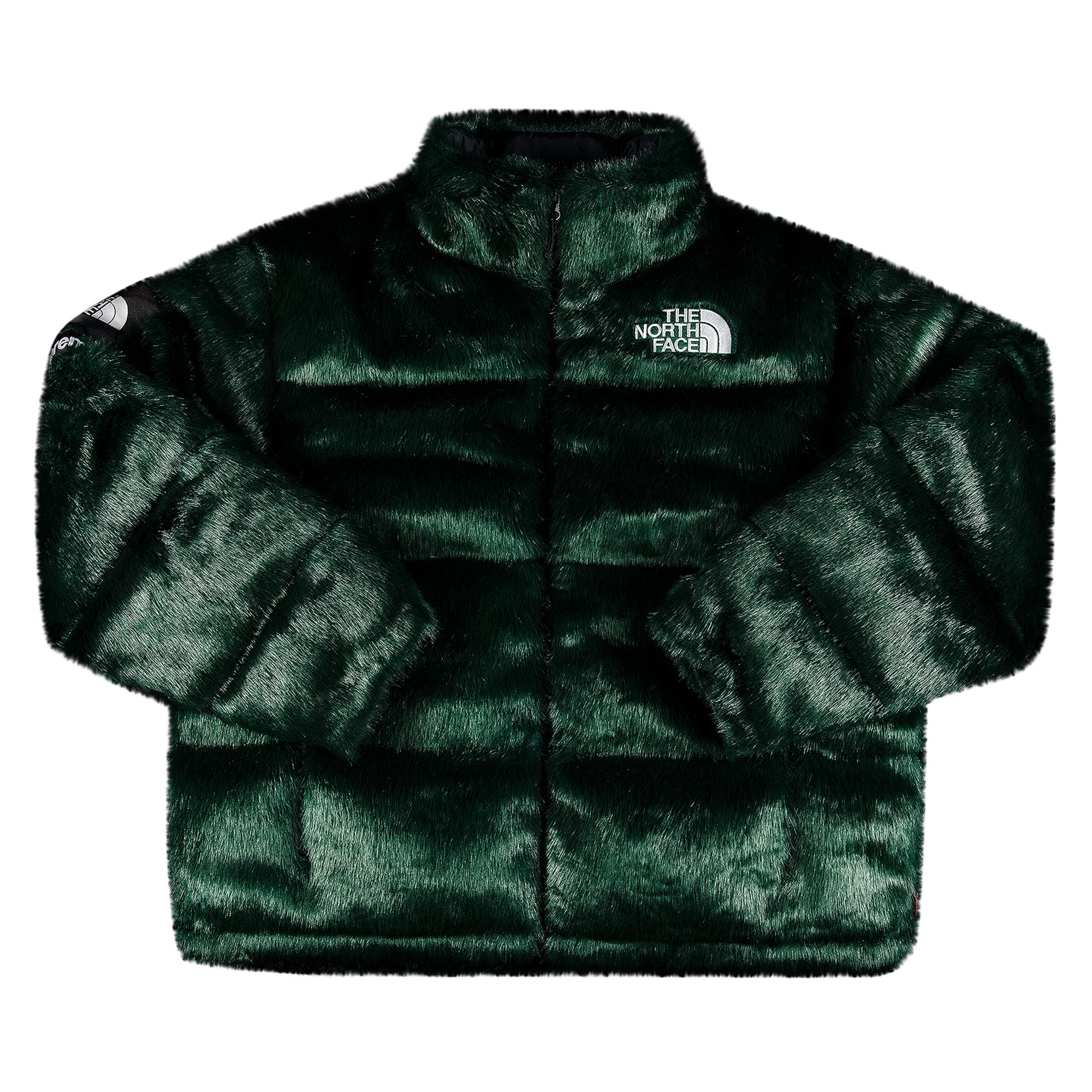Supreme x The North Face Faux Fur Nuptse Jacket 'Green' | Men's Size S