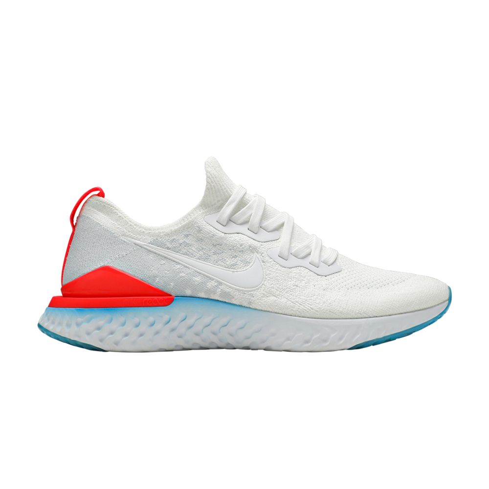 Nike Epic React Flyknit 2 'Blue Hero Bright Crimson' | White | Men's Size 10