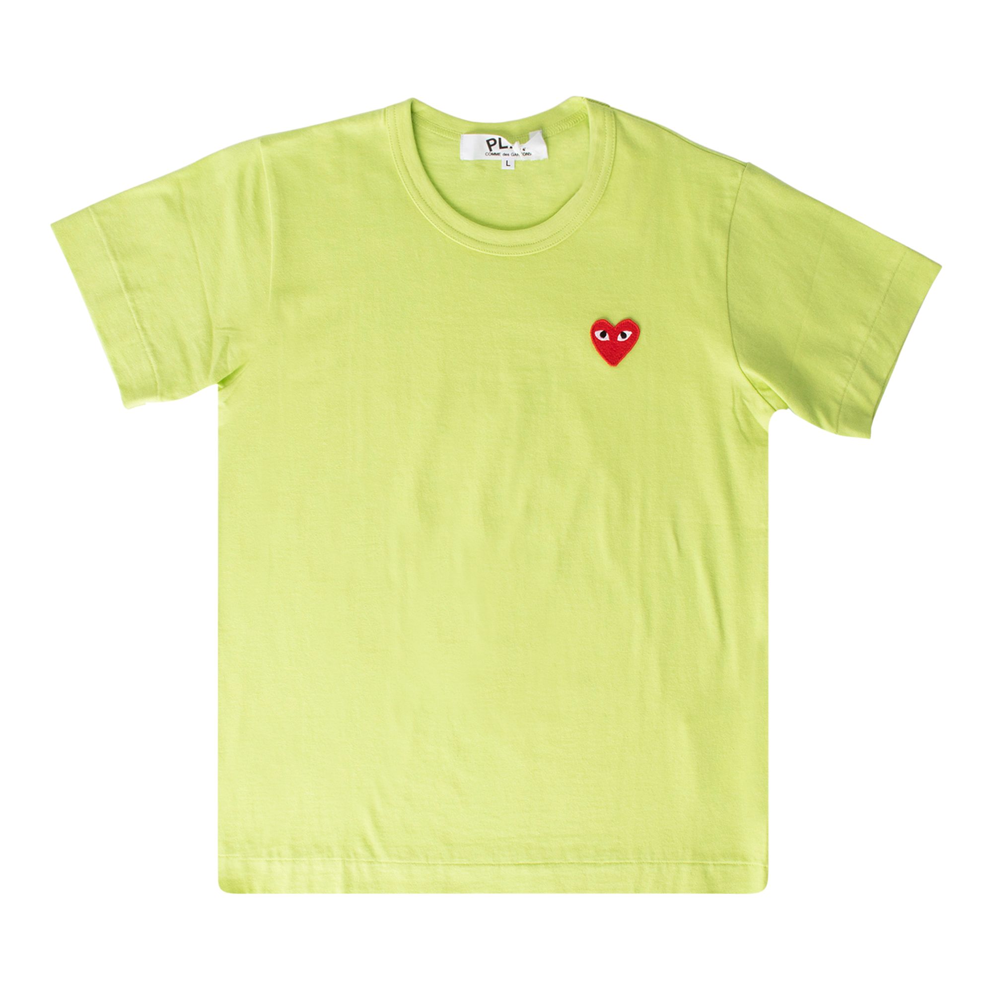 Pre-owned Comme Des Garçons Play Short-sleeve T-shirt With Small Red Heart 'green' | Men's Size S