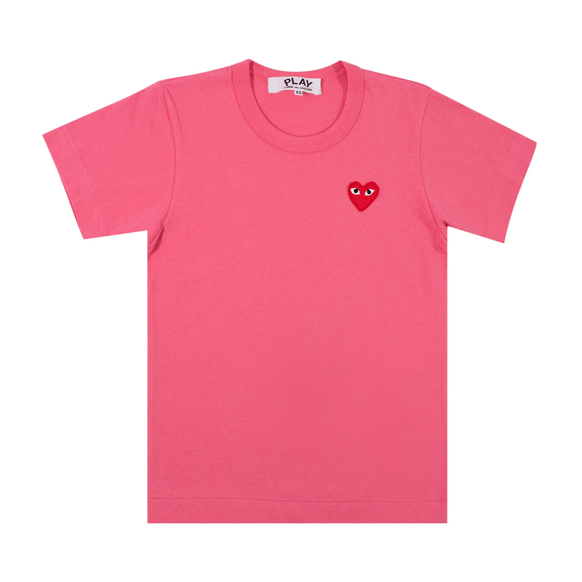 Pre-owned Comme Des Garçons Play Short-sleeve T-shirt With Small Red Heart 'pink' | Men's Size M