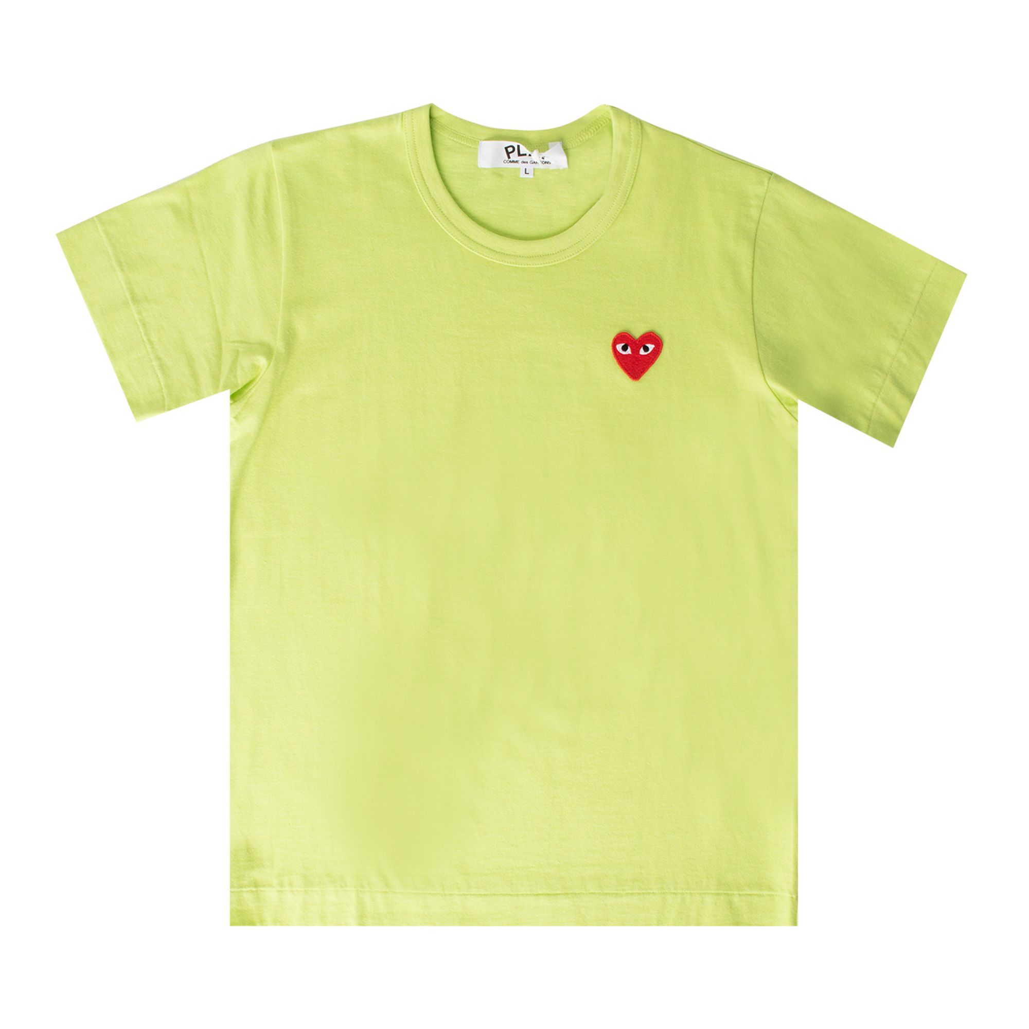 Pre-owned Comme Des Garçons Play Basic Heart Logo T-shirt 'green' | Women's Size L